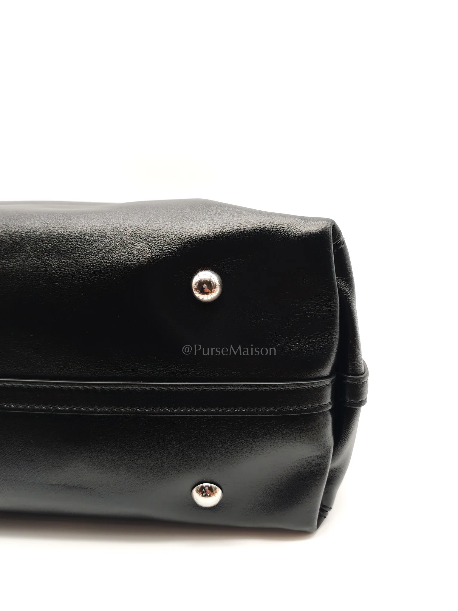 Louis Vuitton Carry All Vibe MM in Black Lambskin Leather & Silver Hardware Microchip - Image 15