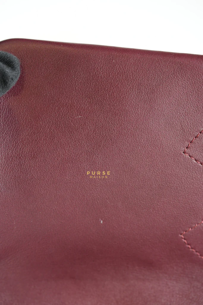 Chanel Gold Bar Top Handle Quilted Glazed Calfskin Leather in Dark Red Series 23 - Image 25