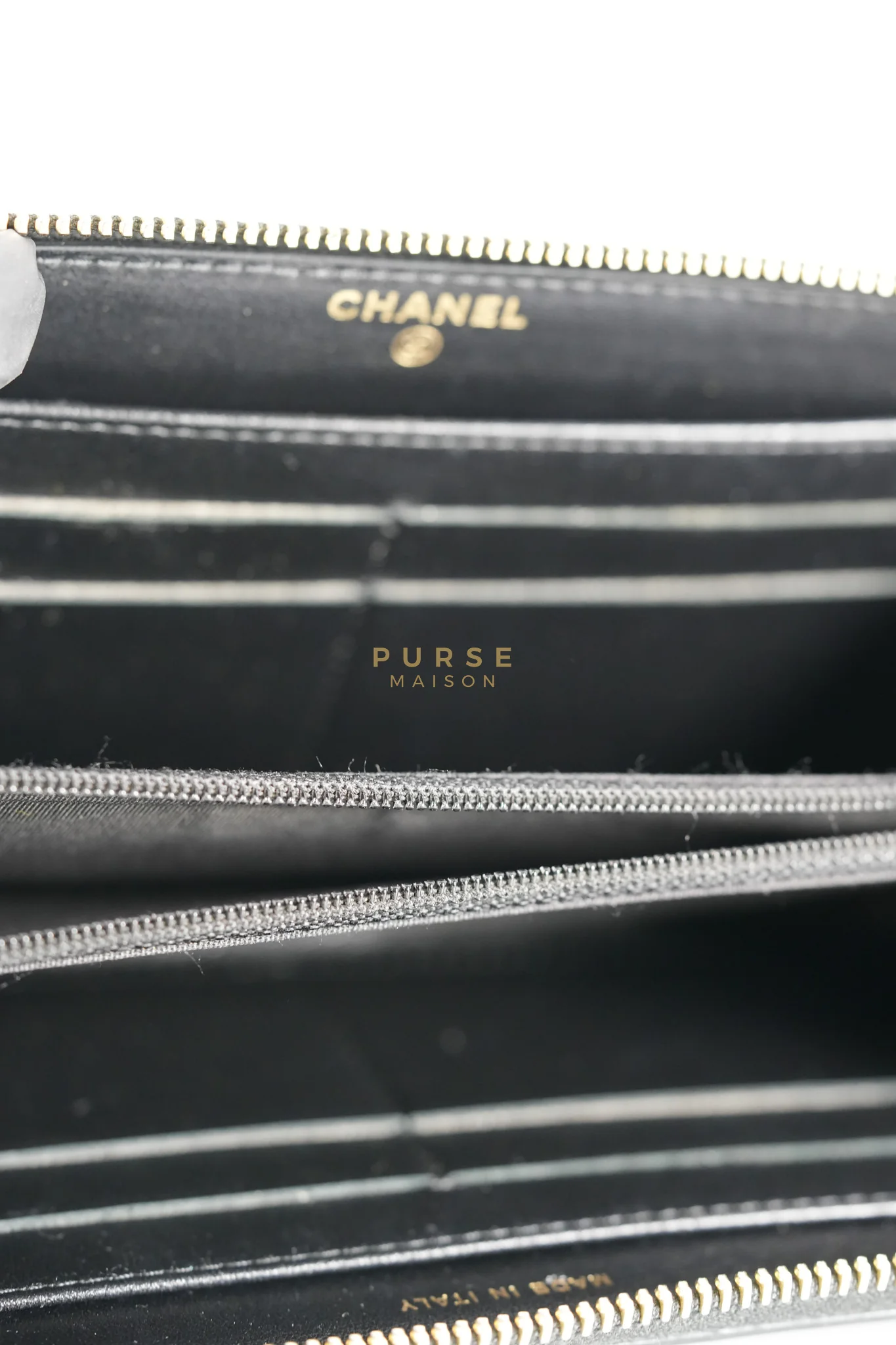 Chanel CC Filigree Long Wallet in Black Caviar Leather & Light Gold Hardware Series 26 - Image 24
