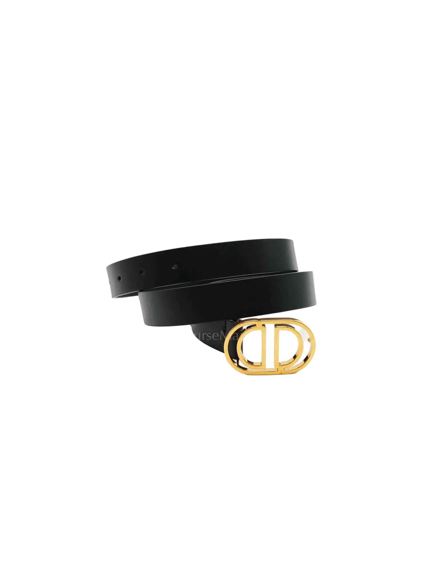 Christian Dior CD Cut Logo Buckle Belt Black Leather 80cm - Image 4