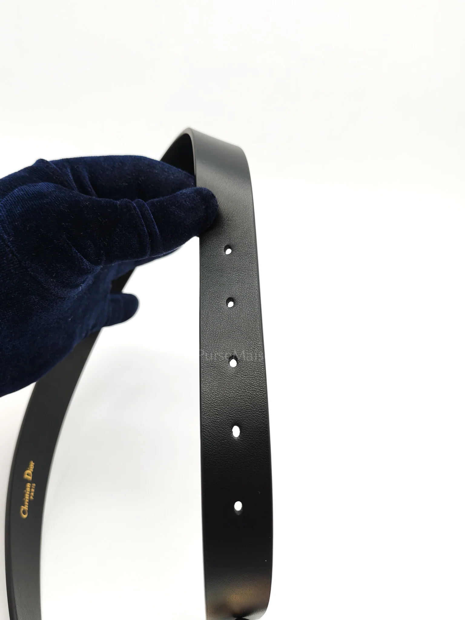 Christian Dior CD Cut Logo Buckle Belt Black Leather 80cm - Image 6