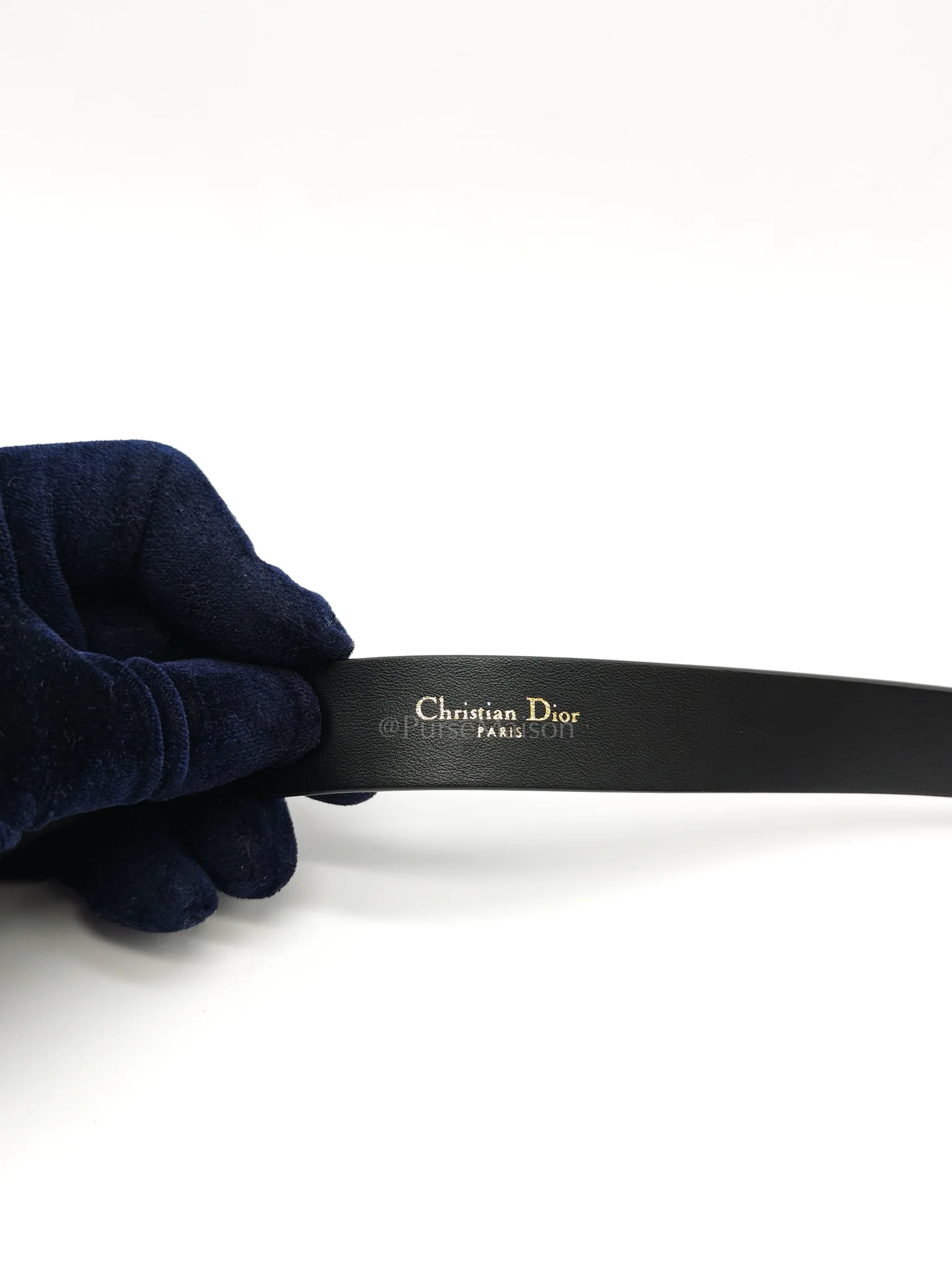 Christian Dior CD Cut Logo Buckle Belt Black Leather 80cm - Image 7