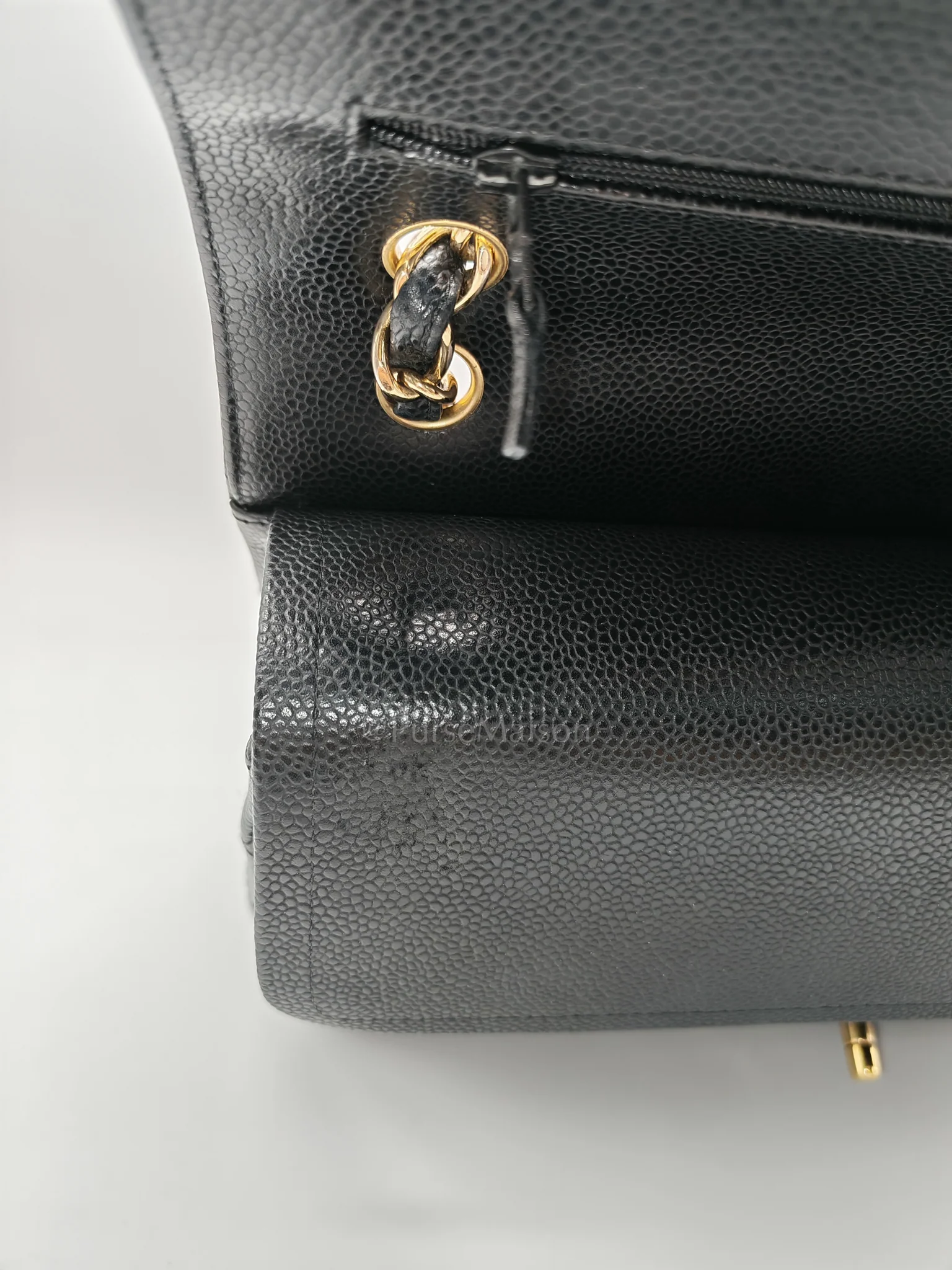 Chanel Classic Double Flap Jumbo in Black Caviar Leather and Gold Hardware Series 14 - Image 20