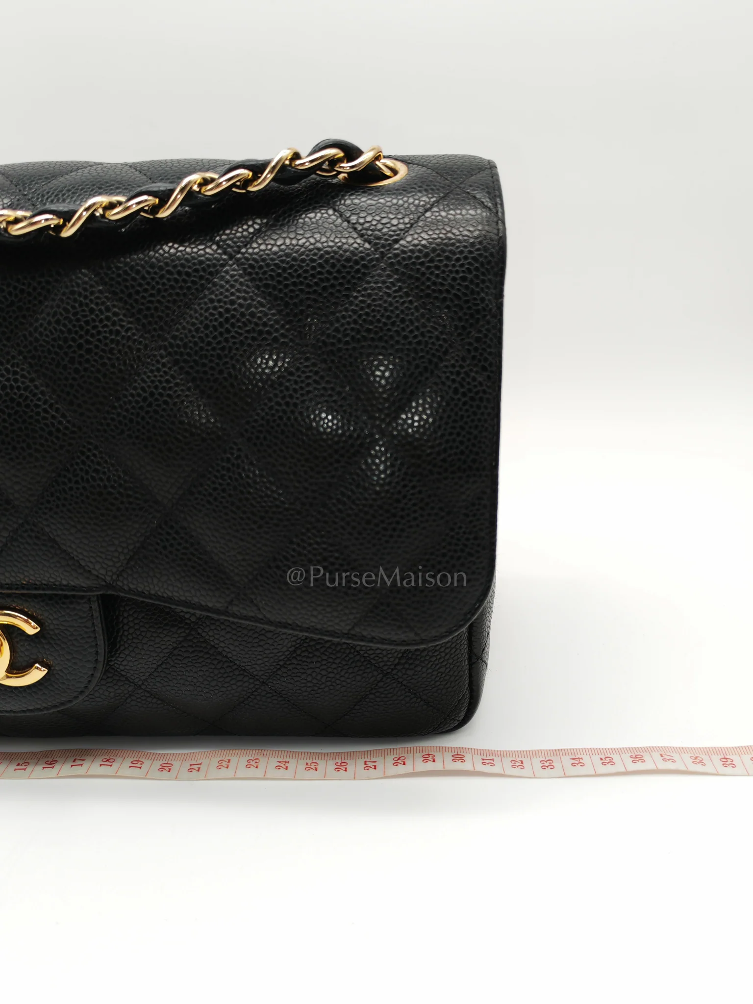 Chanel Classic Double Flap Jumbo in Black Caviar Leather and Gold Hardware Series 14 - Image 31