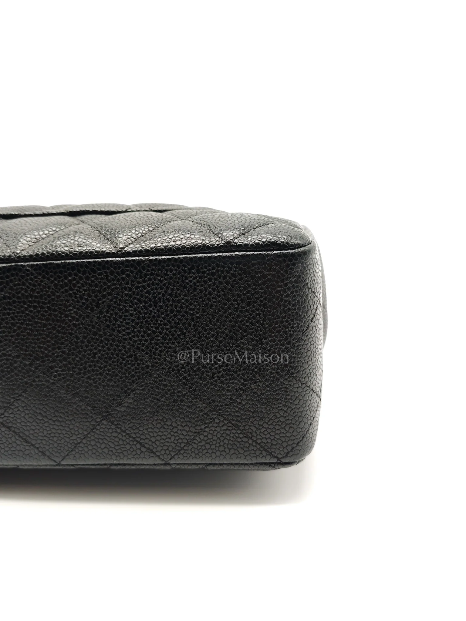Chanel Classic Single Flap Jumbo in Black Caviar Leather in Silver Hardware Series 12 - Image 15