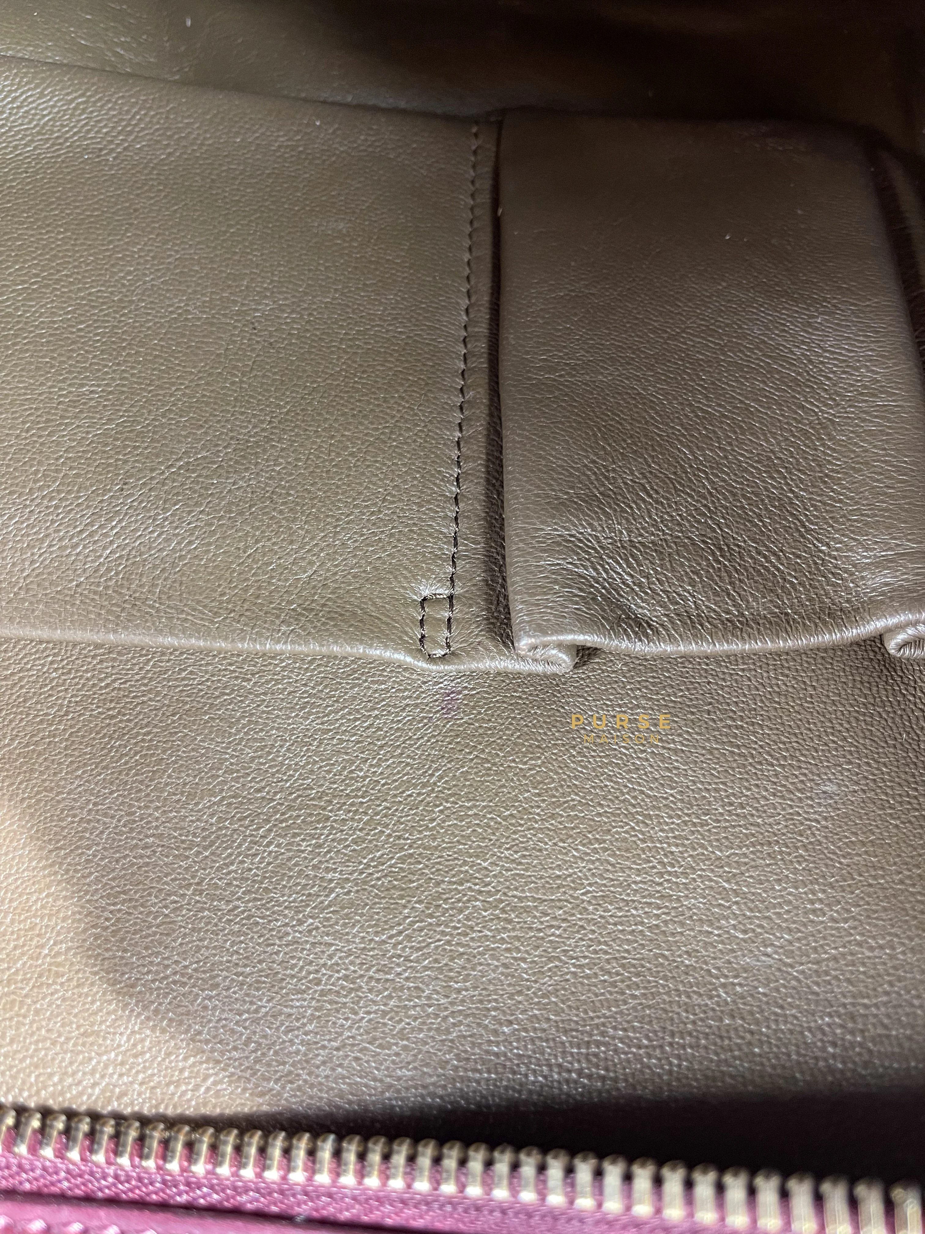 Celine Celine Burgundy Smooth Calfskin Leather Mini Luggage Tote Bag - Image 30