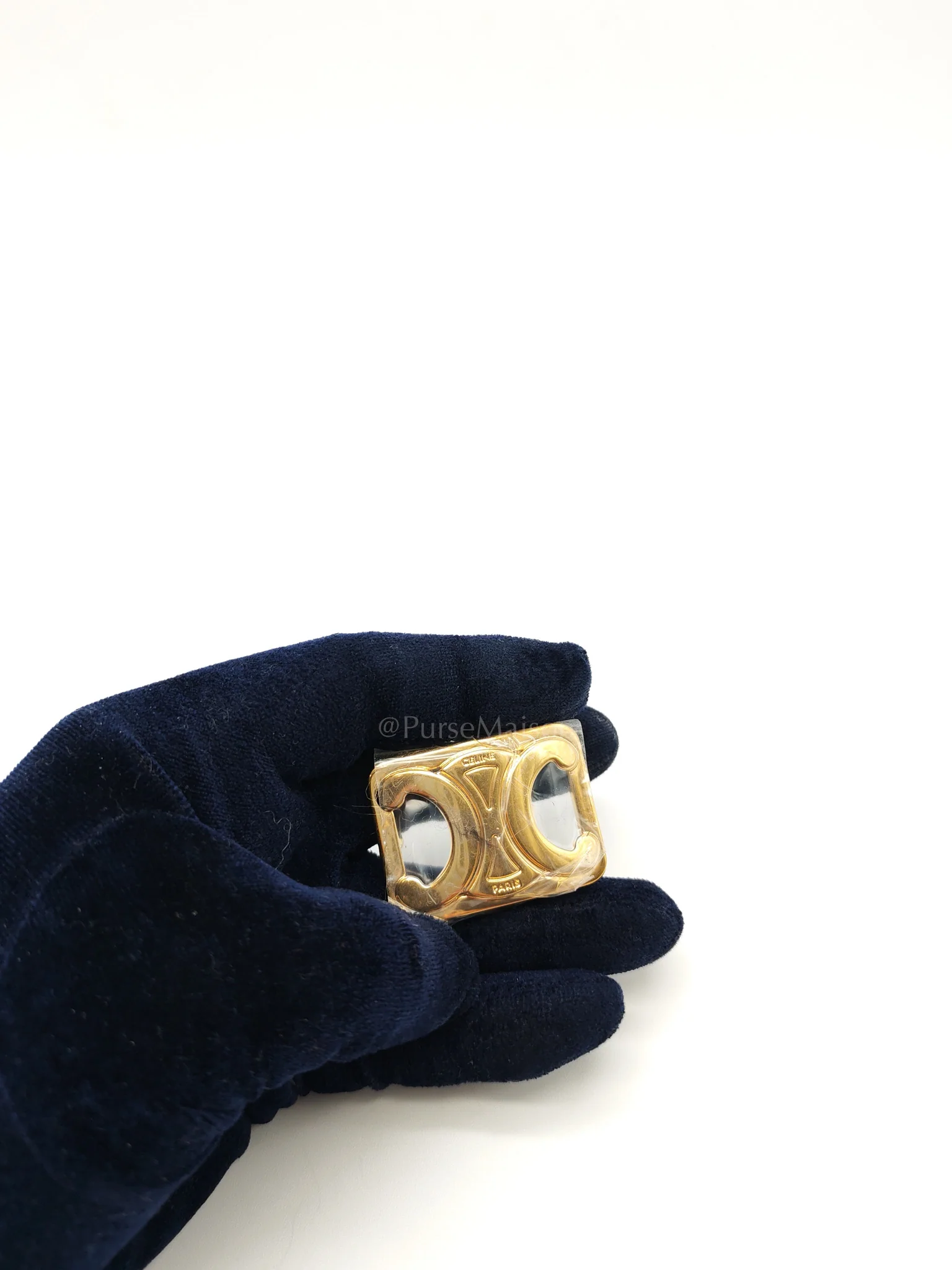 Celine Reversible Triomphe Belt in Black/Tan Calfskin Leather & Gold Hardware - Image 10