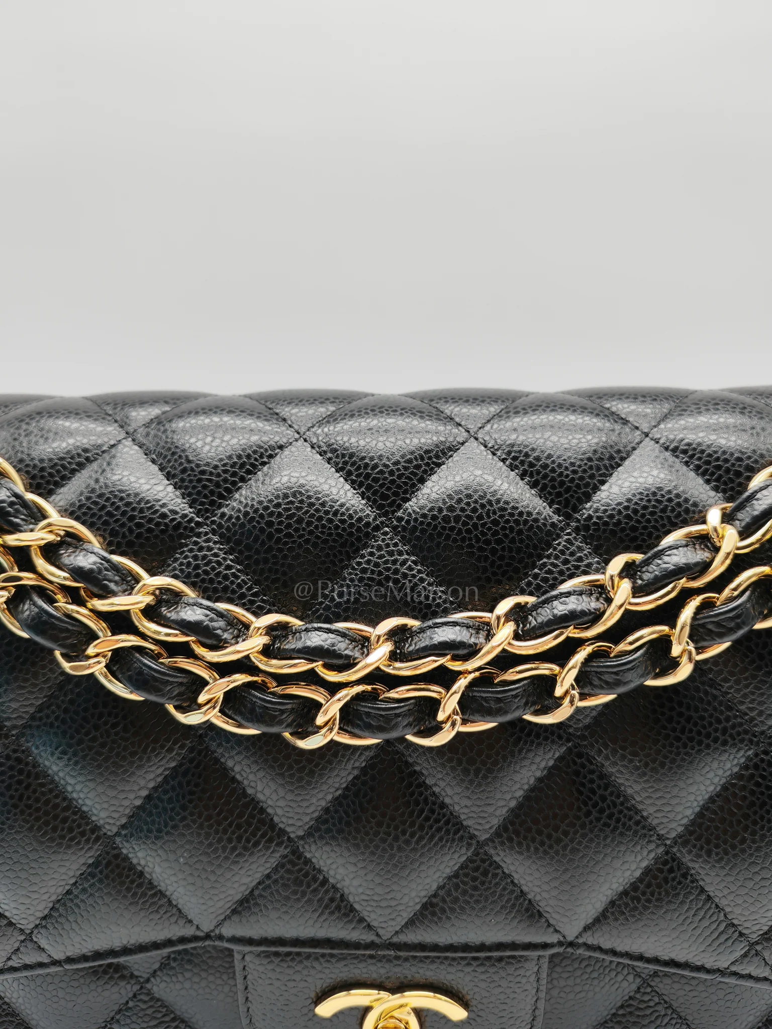 Chanel Classic Double Flap Jumbo in Black Caviar Leather and Gold Hardware Series 25 - Image 13