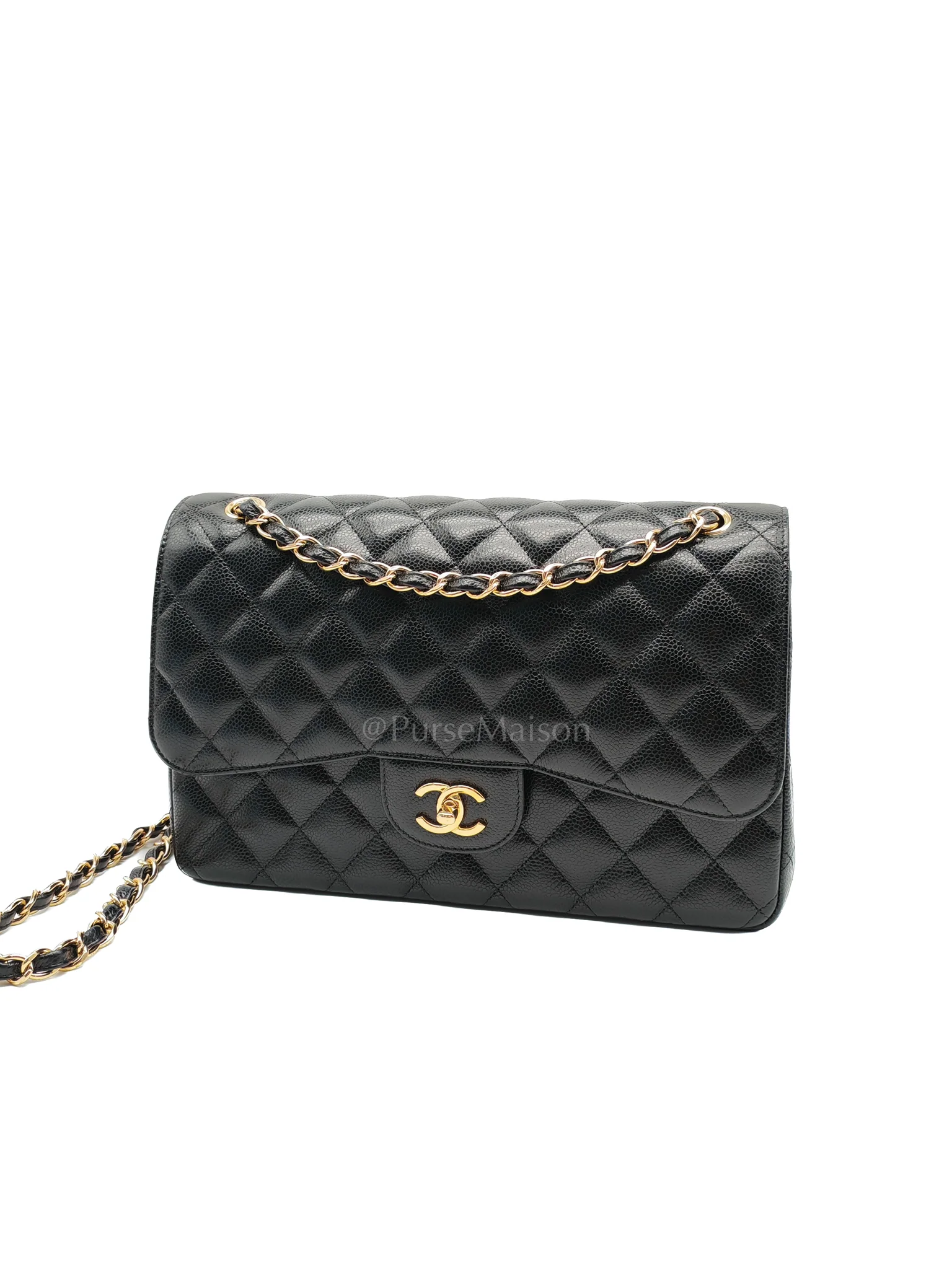 Chanel Classic Double Flap Jumbo in Black Caviar Leather and Gold Hardware Series 25 - Image 2