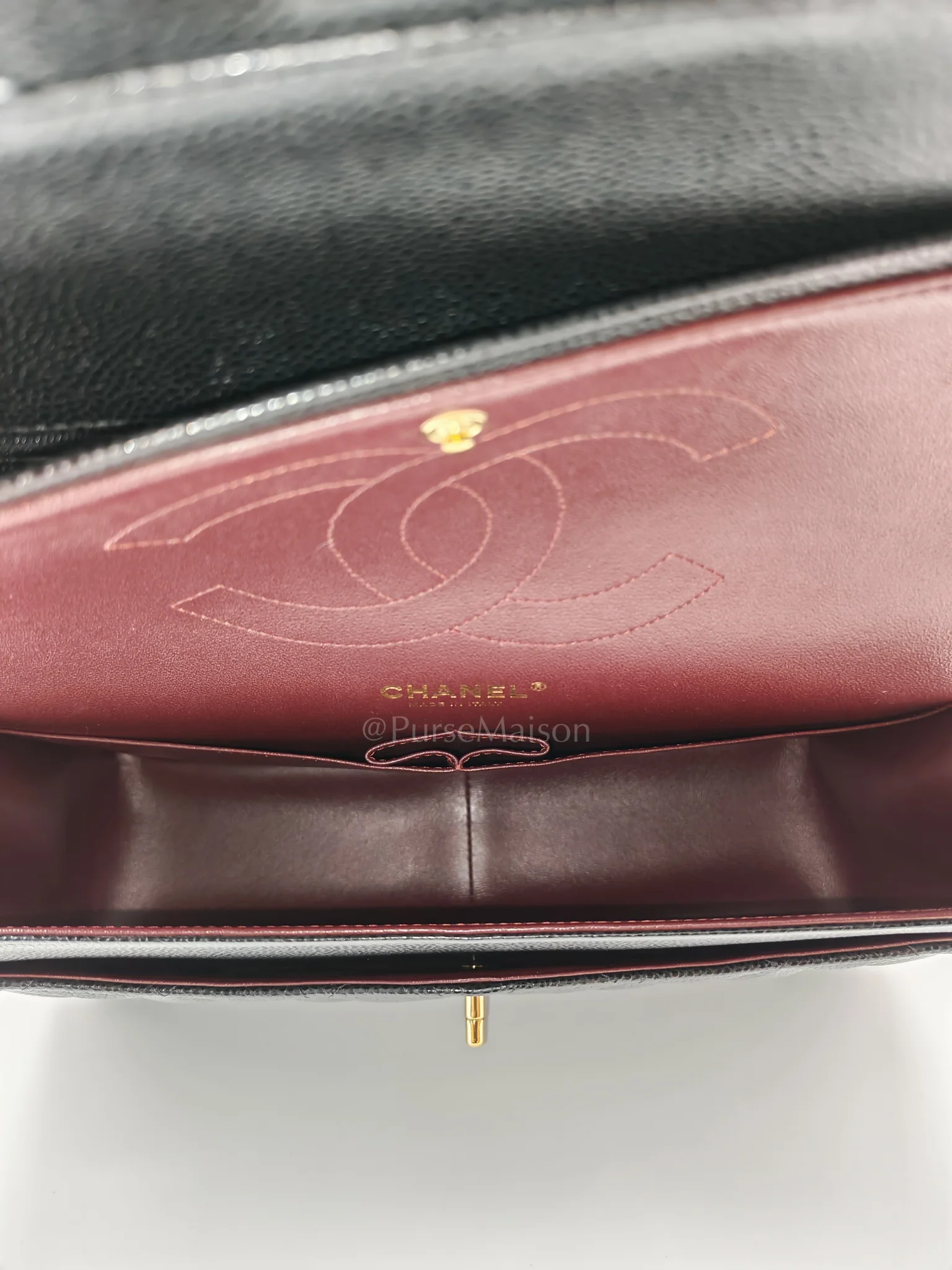 Chanel Classic Double Flap Jumbo in Black Caviar Leather and Gold Hardware Series 25 - Image 22