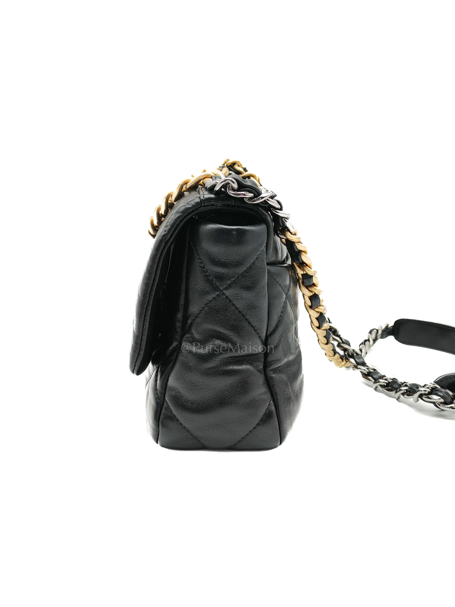 Chanel 19 Small in Black Quilted Lambskin Leather and Mixed hardware Series 30 - Image 7