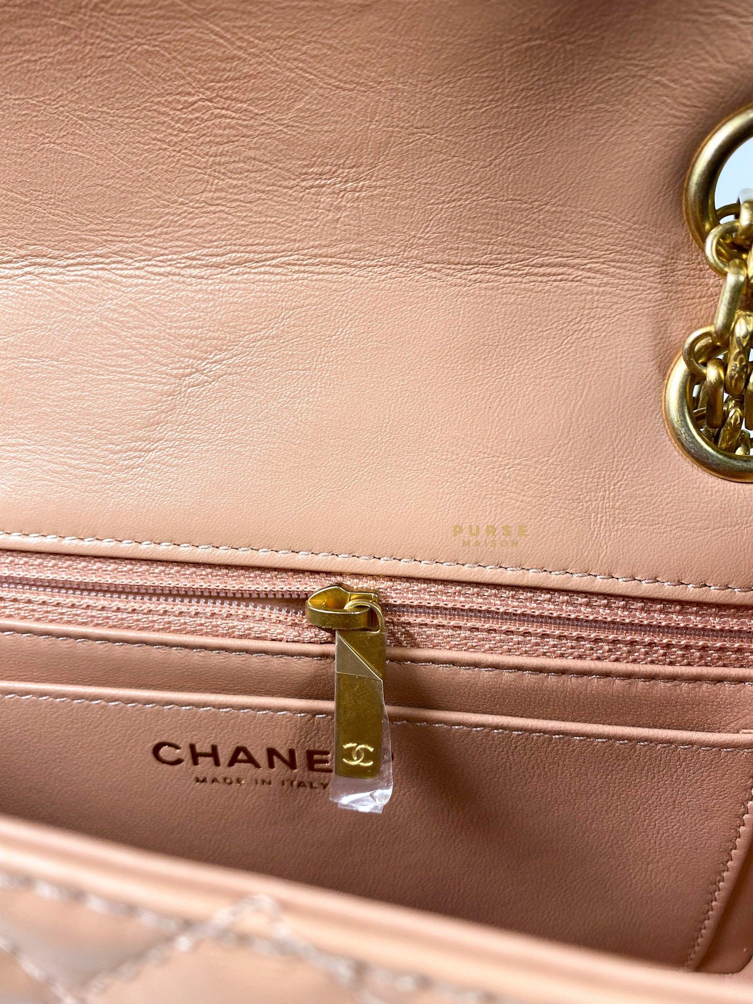 Chanel Chanel 2.55 Mini Reissue Salmon distressed calfskin & Aged Gold Hardware (Microchip) - Image 16