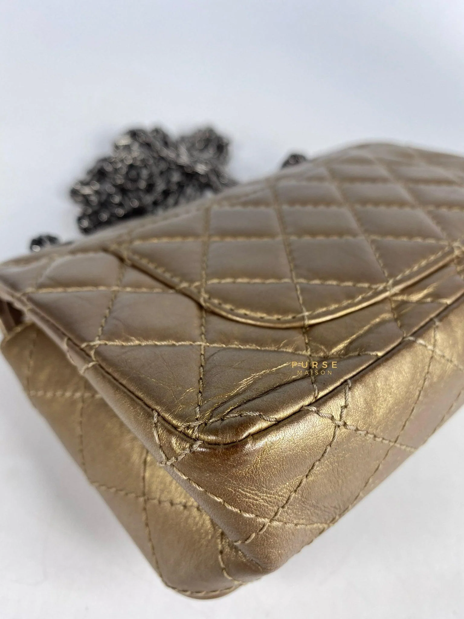 Chanel Chanel 2.55 Mini Reissue Double flap Bronze Aged Calfskin & Ruthenium Hardware (Series 16) - Image 10