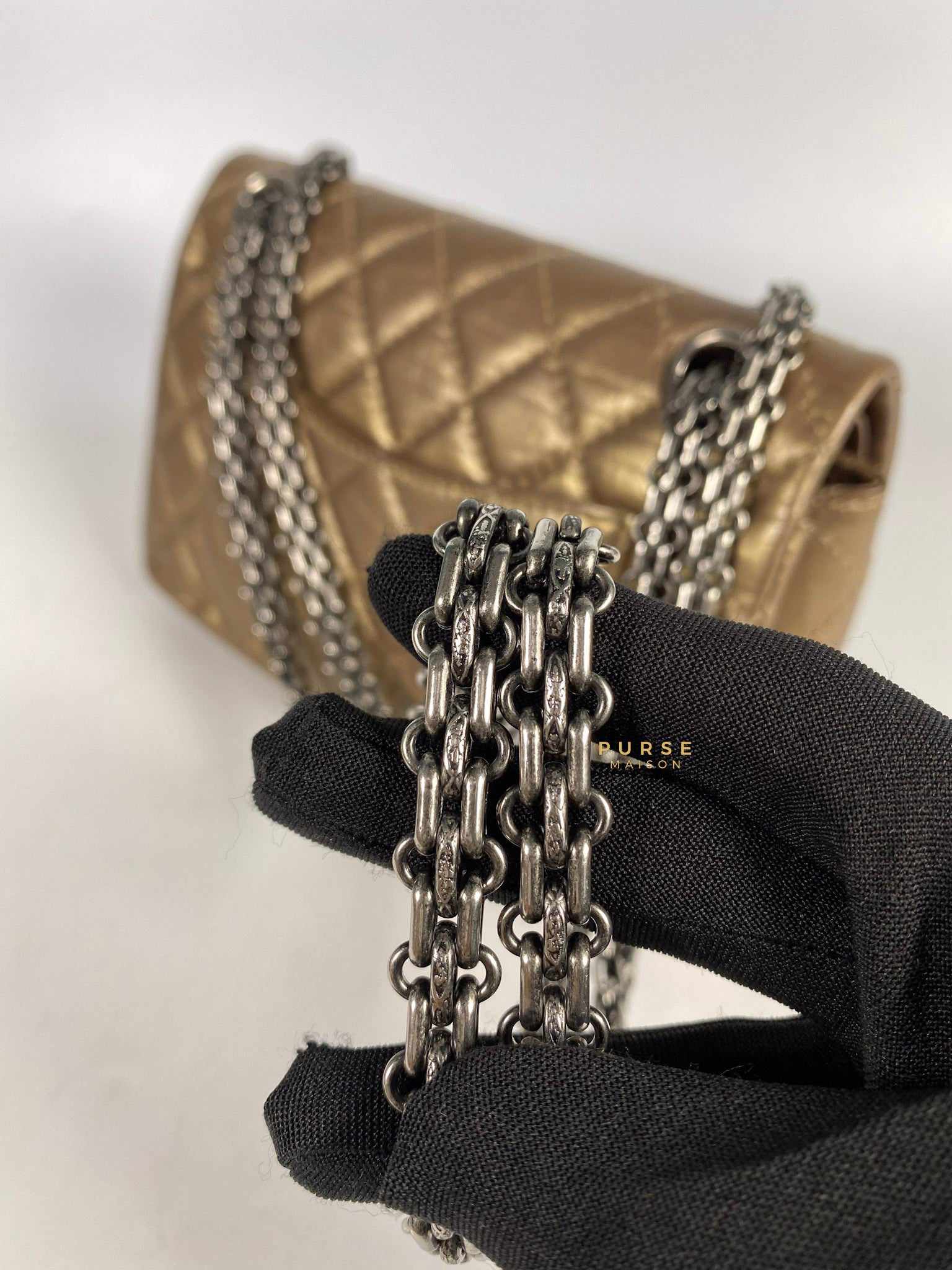Chanel Chanel 2.55 Mini Reissue Double flap Bronze Aged Calfskin & Ruthenium Hardware (Series 16) - Image 25