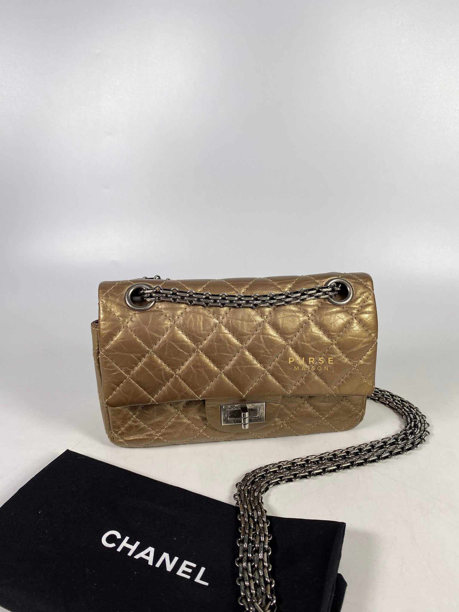 Chanel Chanel 2.55 Mini Reissue Double flap Bronze Aged Calfskin & Ruthenium Hardware (Series 16) - Image 27