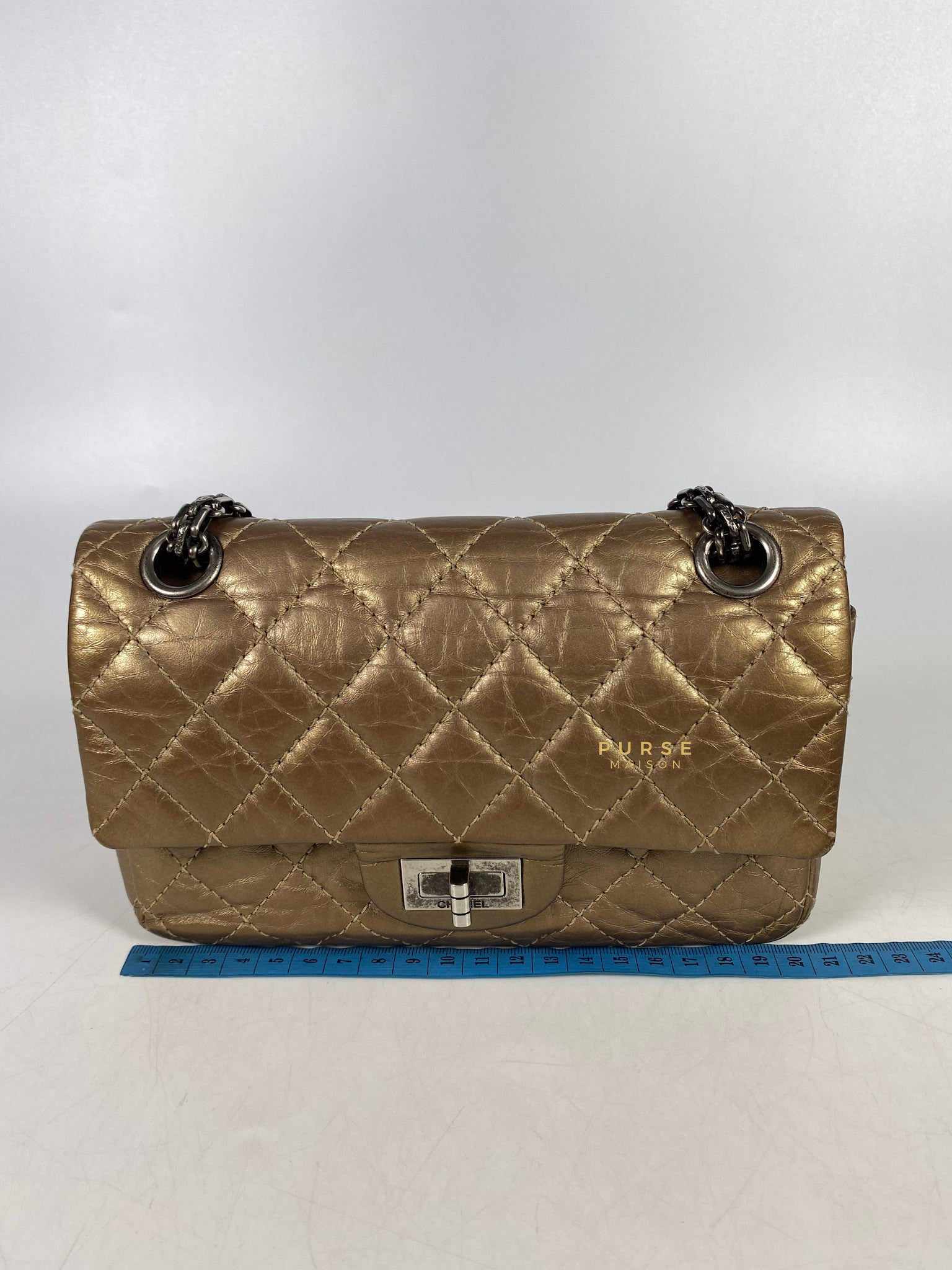 Chanel Chanel 2.55 Mini Reissue Double flap Bronze Aged Calfskin & Ruthenium Hardware (Series 16) - Image 31