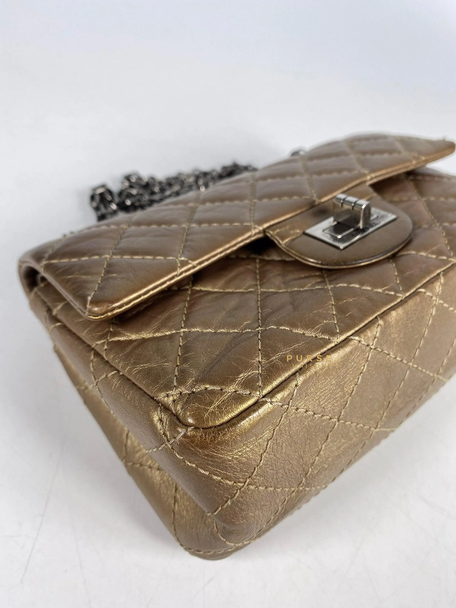 Chanel Chanel 2.55 Mini Reissue Double flap Bronze Aged Calfskin & Ruthenium Hardware (Series 16) - Image 8