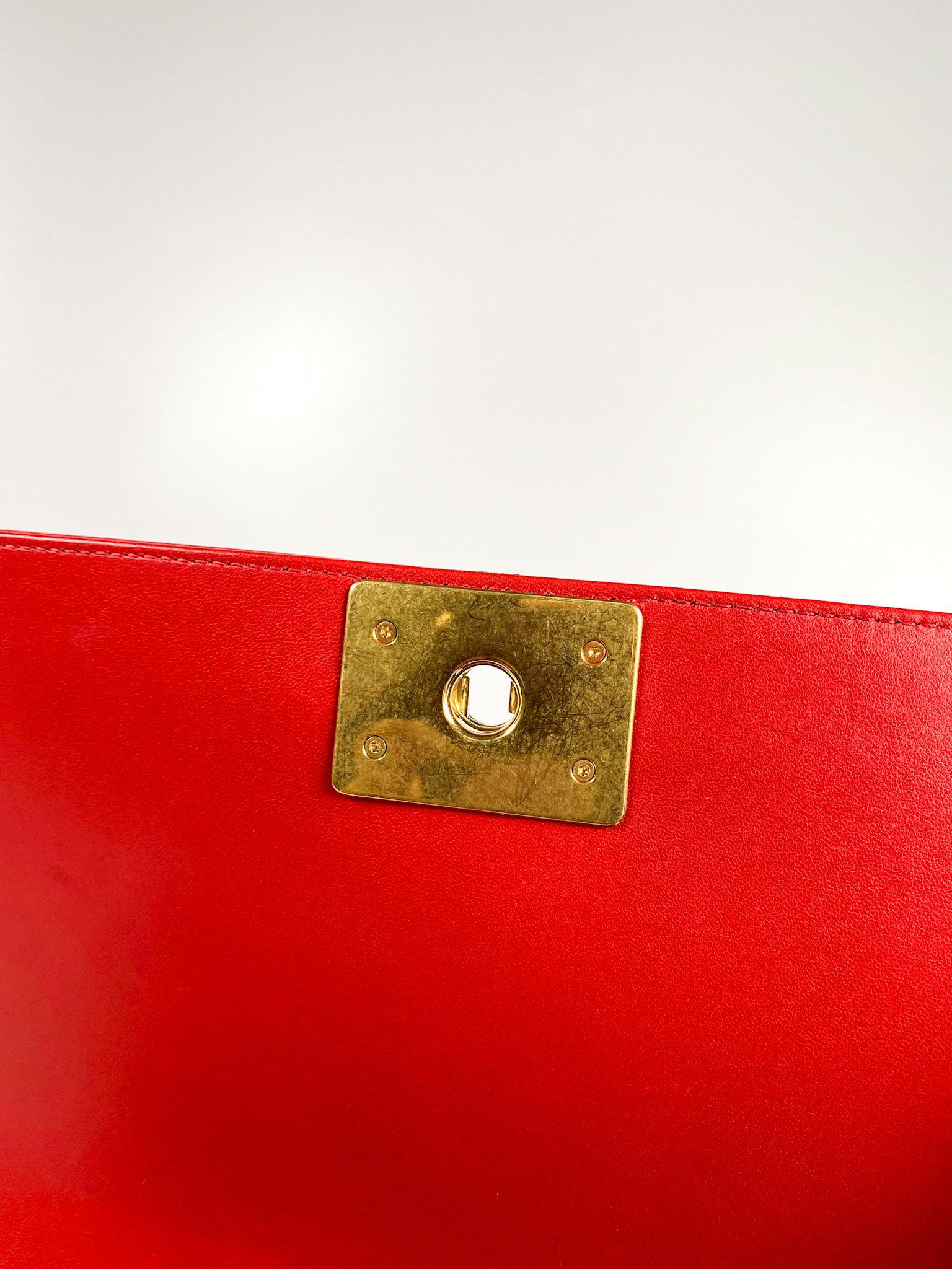 Chanel Chanel Boy Red Studded Chevron Old Medium Limited Edition Calfskin Series 23 - Image 18