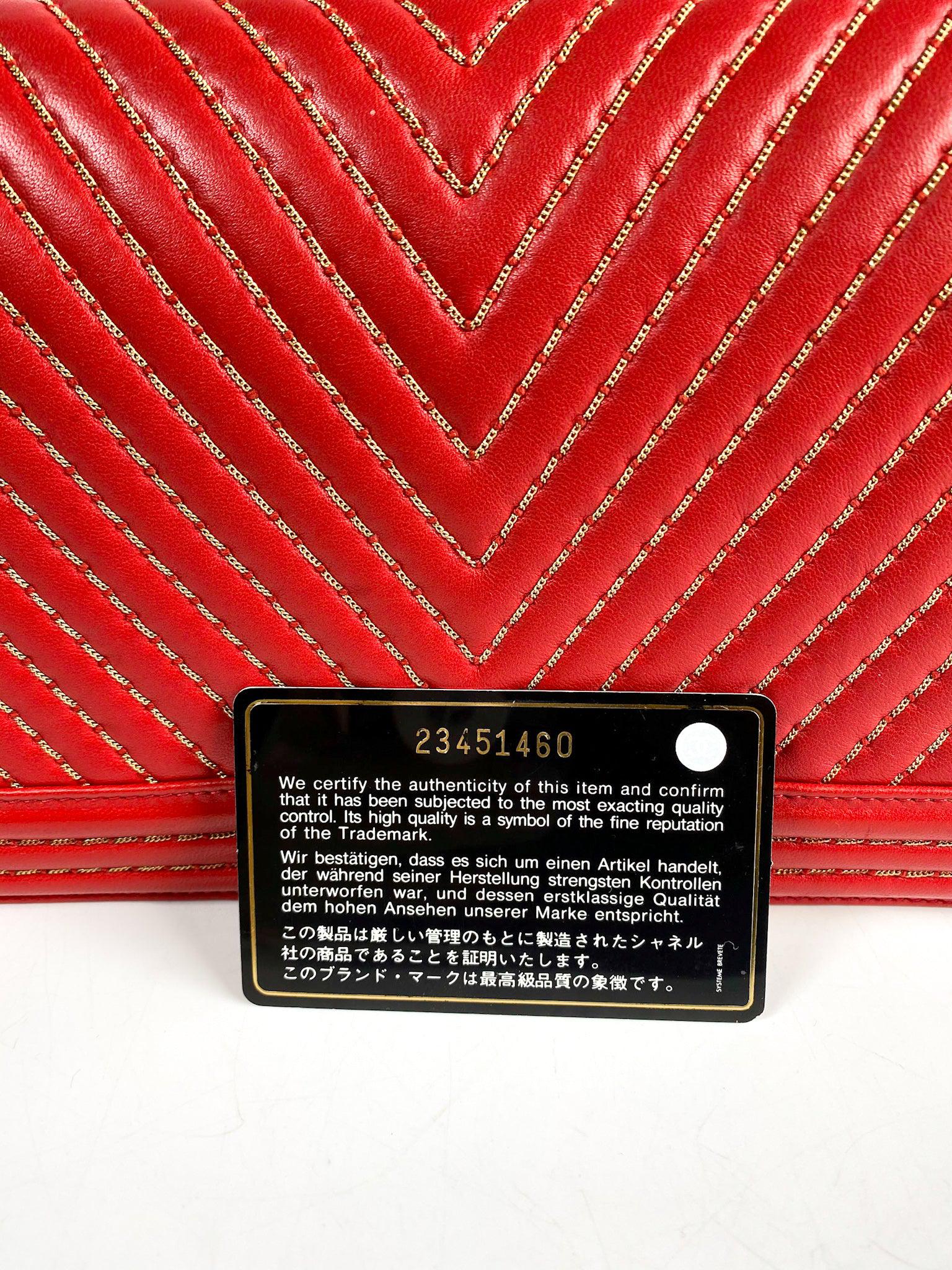 Chanel Chanel Boy Red Studded Chevron Old Medium Limited Edition Calfskin Series 23 - Image 26