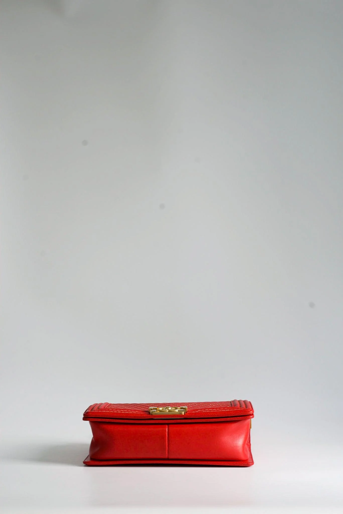 Chanel Chanel Boy Red Studded Chevron Old Medium Limited Edition Calfskin Series 23 - Image 7