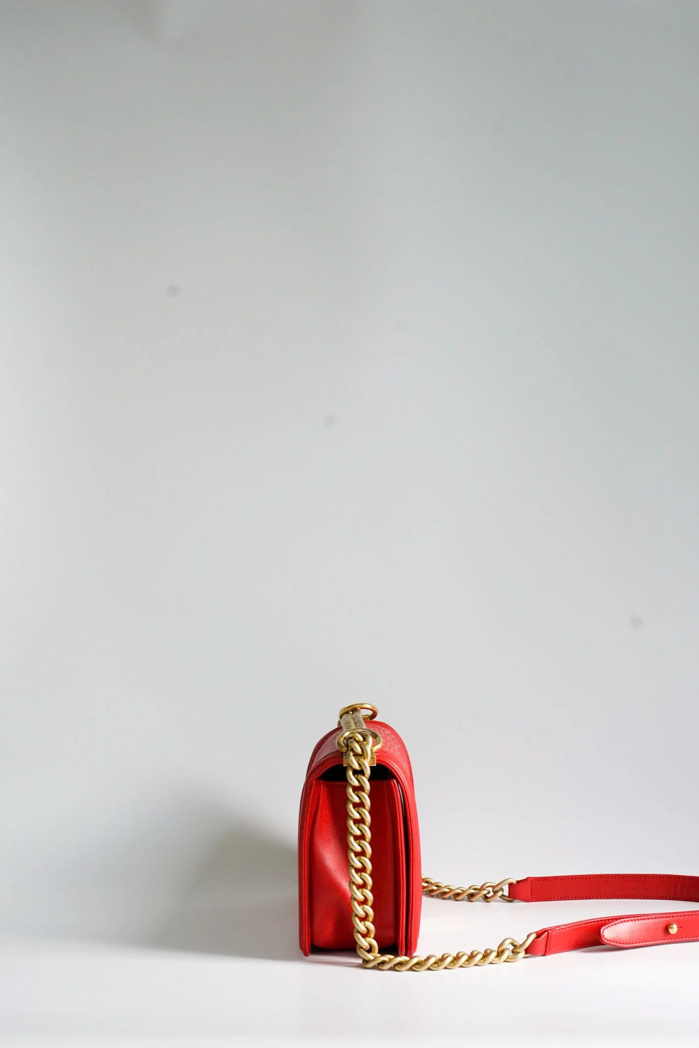 Chanel Chanel Boy Red Studded Chevron Old Medium Limited Edition Calfskin Series 23 - Image 9