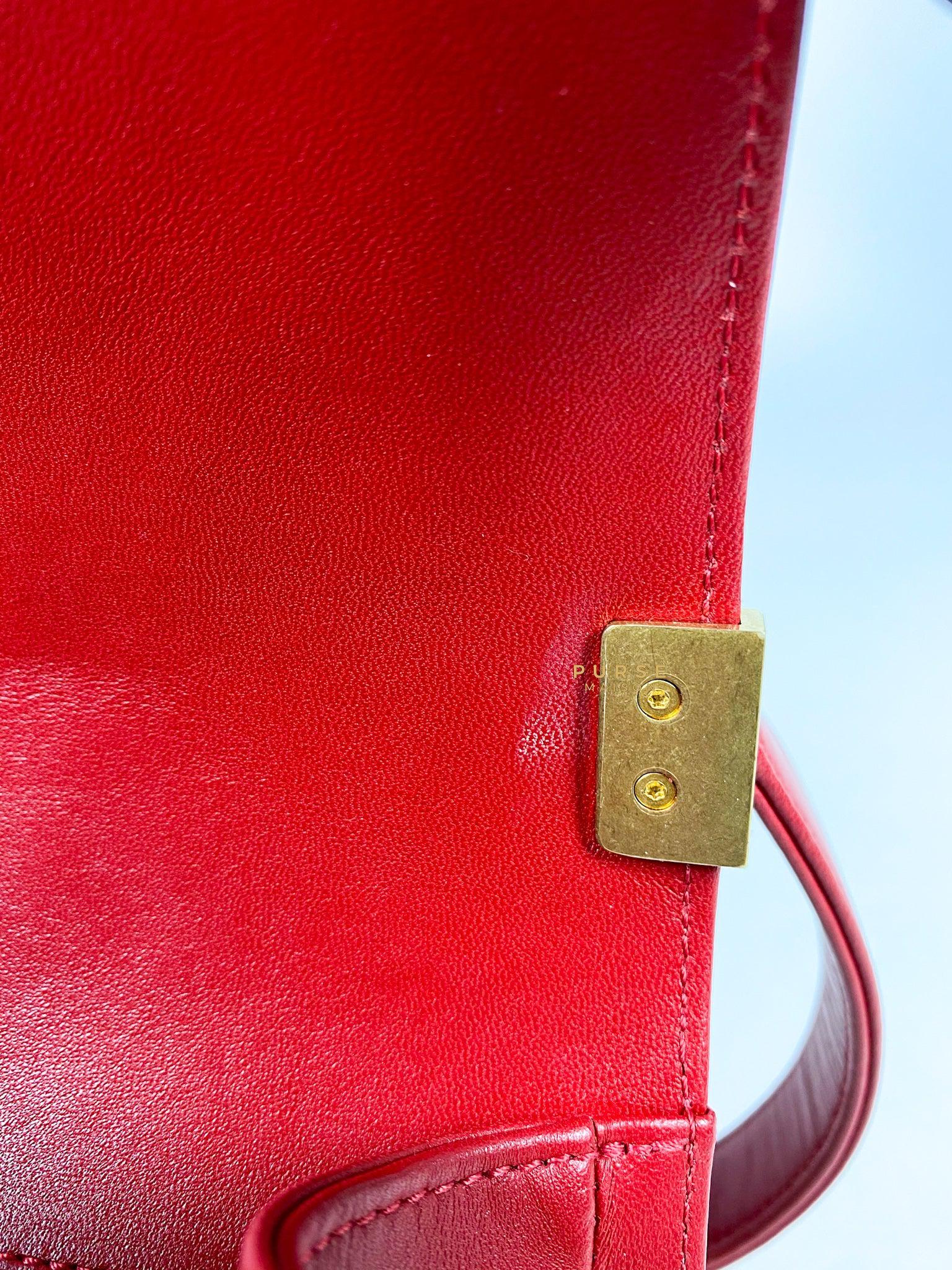 Chanel Chanel Boy Red Old Medium in Lambskin and Aged Gold Hardware Series 23 - Image 18