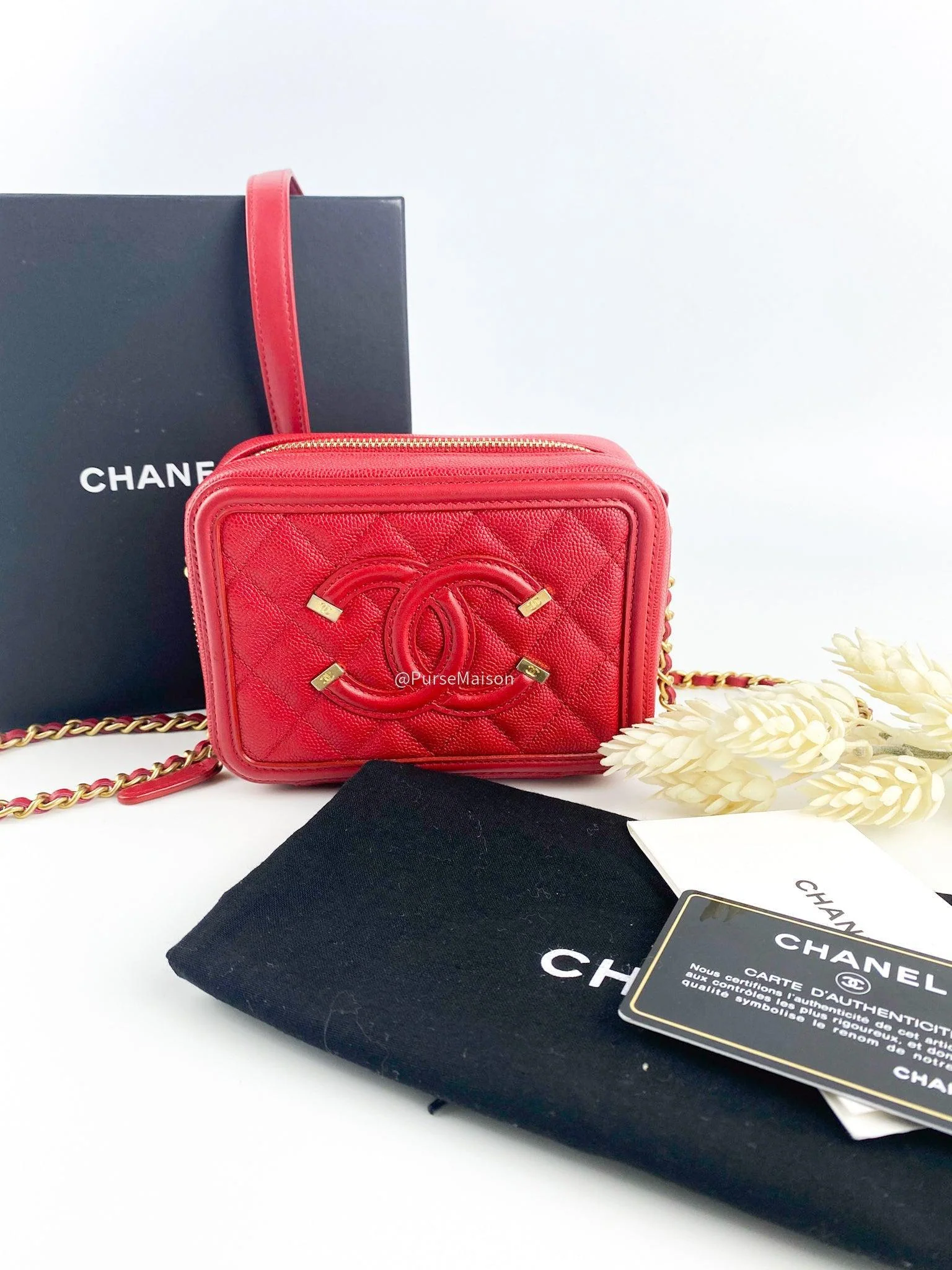 Chanel Chanel Filigree Vanity Clutch Quilted Caviar and Aged gold hardware series 25 (year 2018) - Image 20