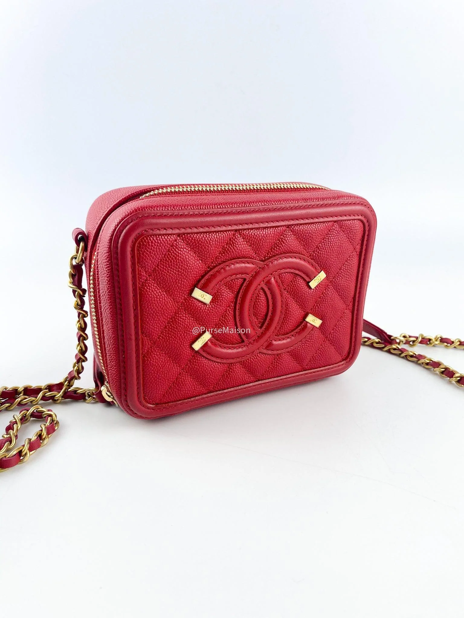 Chanel Chanel Filigree Vanity Clutch Quilted Caviar and Aged gold hardware series 25 (year 2018) - Image 3