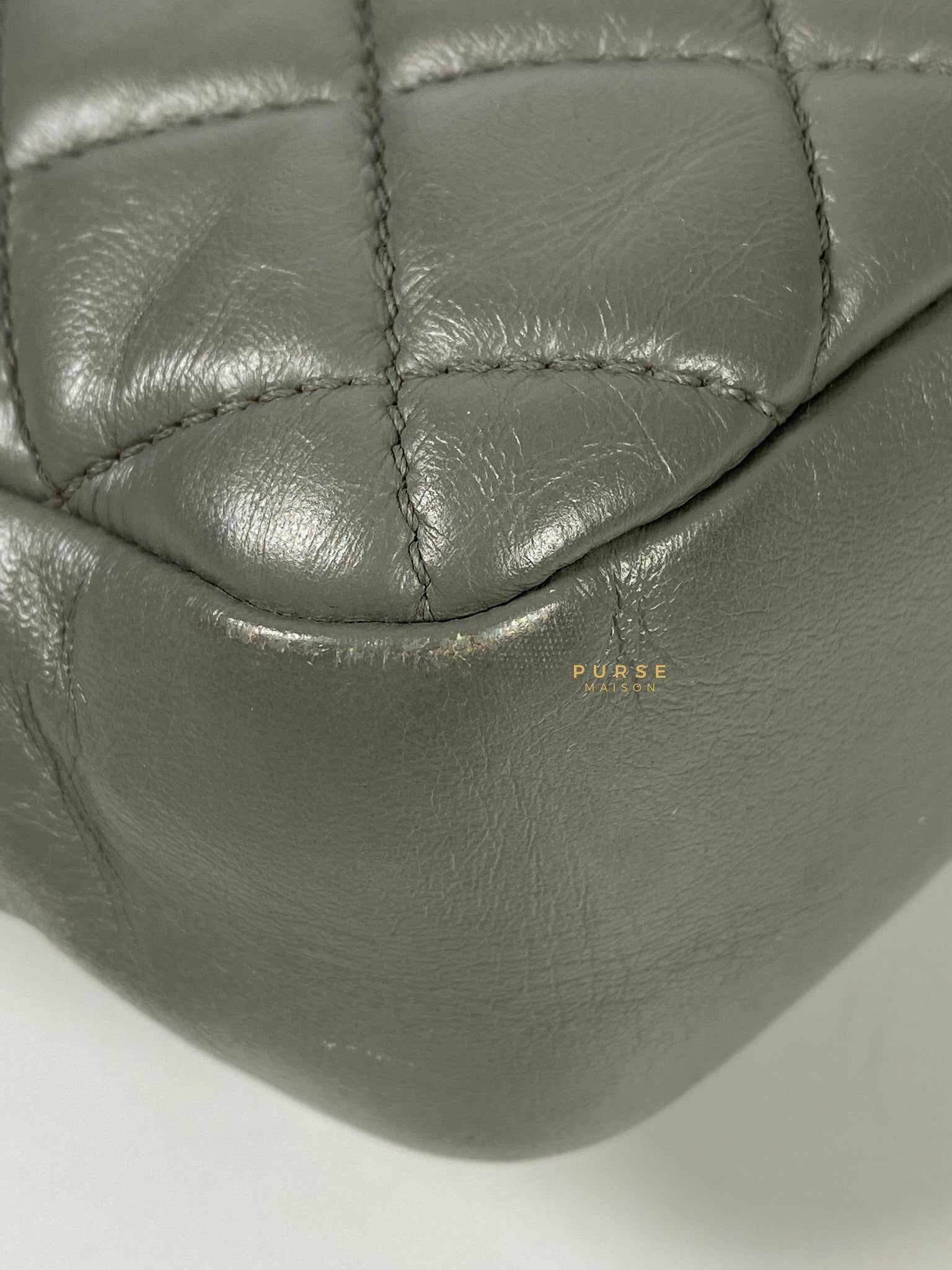 Chanel Chanel Medium Coco Rain Flap Lambskin Silver Hardware Series 13 (Gray) - Image 10