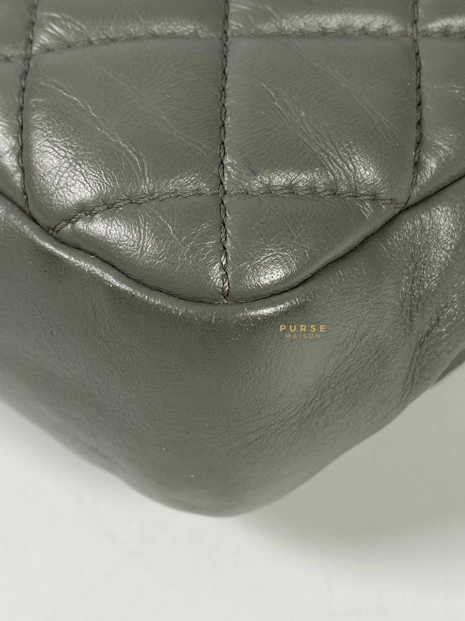Chanel Chanel Medium Coco Rain Flap Lambskin Silver Hardware Series 13 (Gray) - Image 11