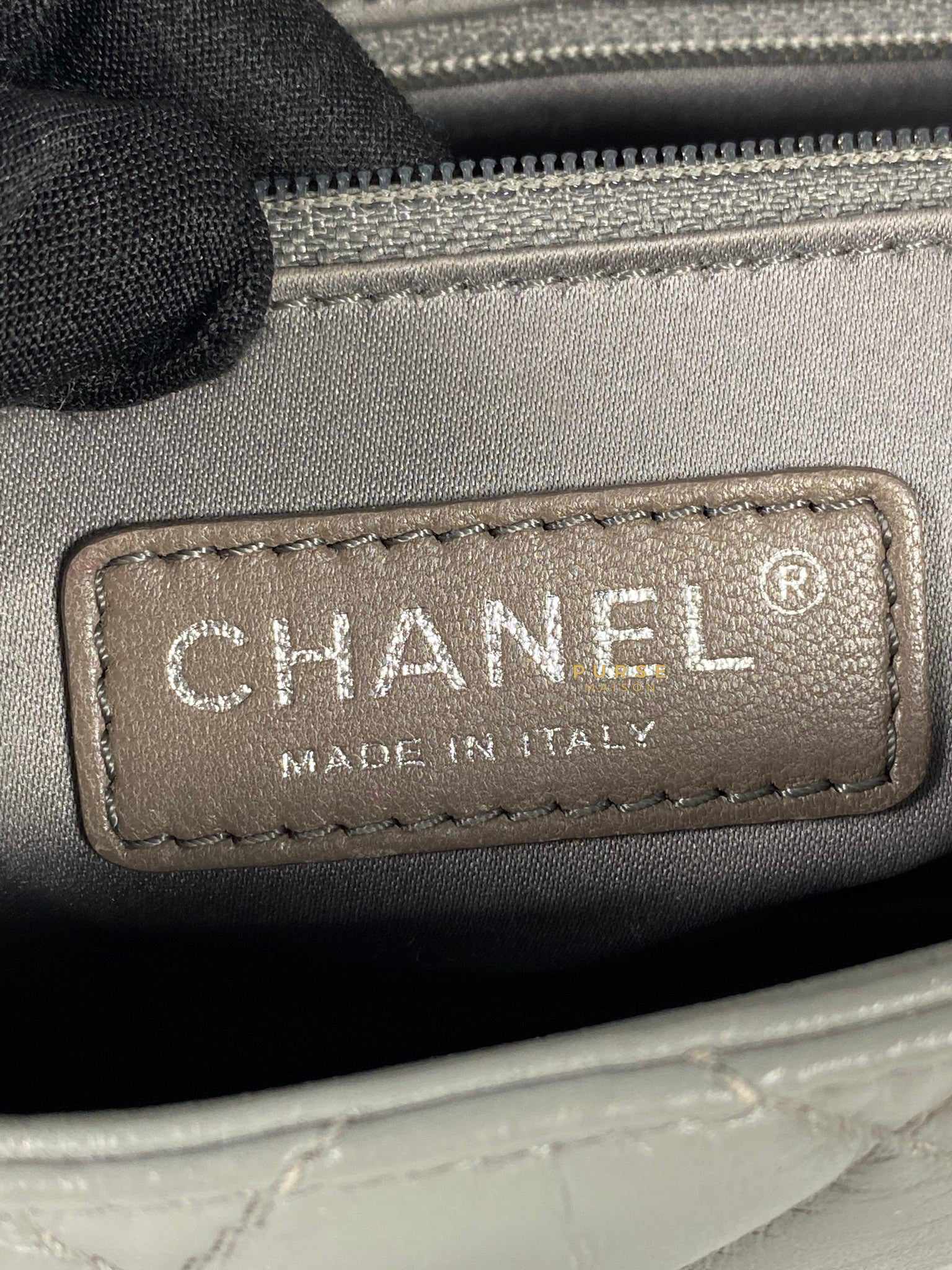 Chanel Chanel Medium Coco Rain Flap Lambskin Silver Hardware Series 13 (Gray) - Image 22