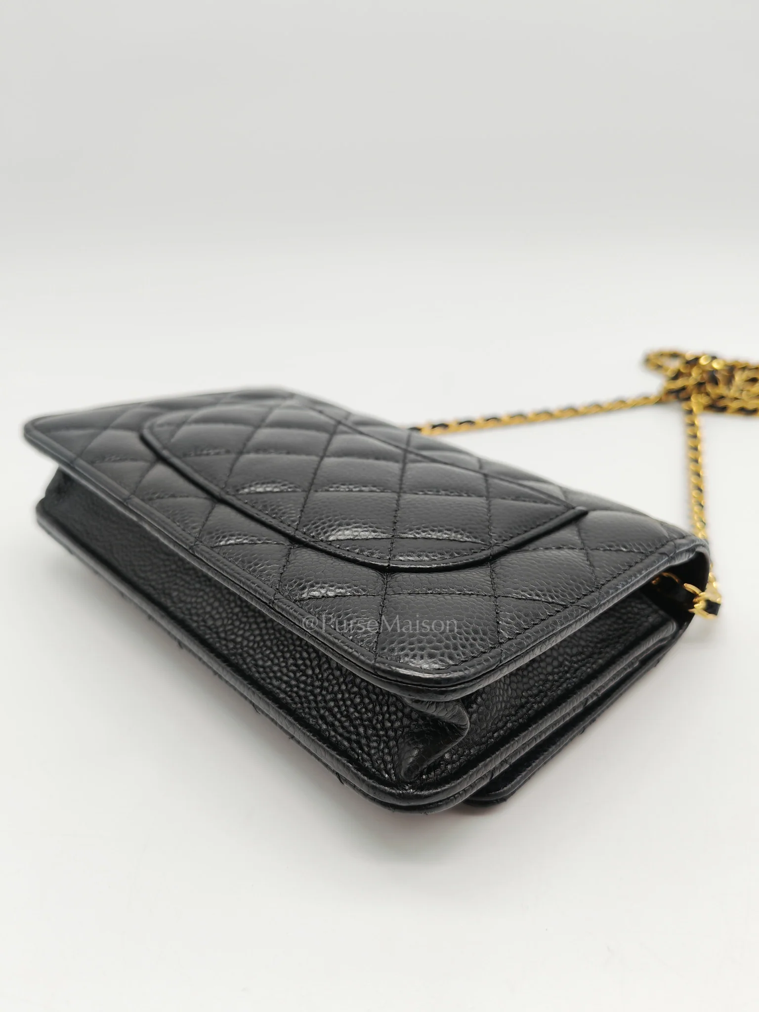 Chanel Classic Wallet on Chain in Black Quilted Caviar Leather and Gold Hardware Microchip - Image 10