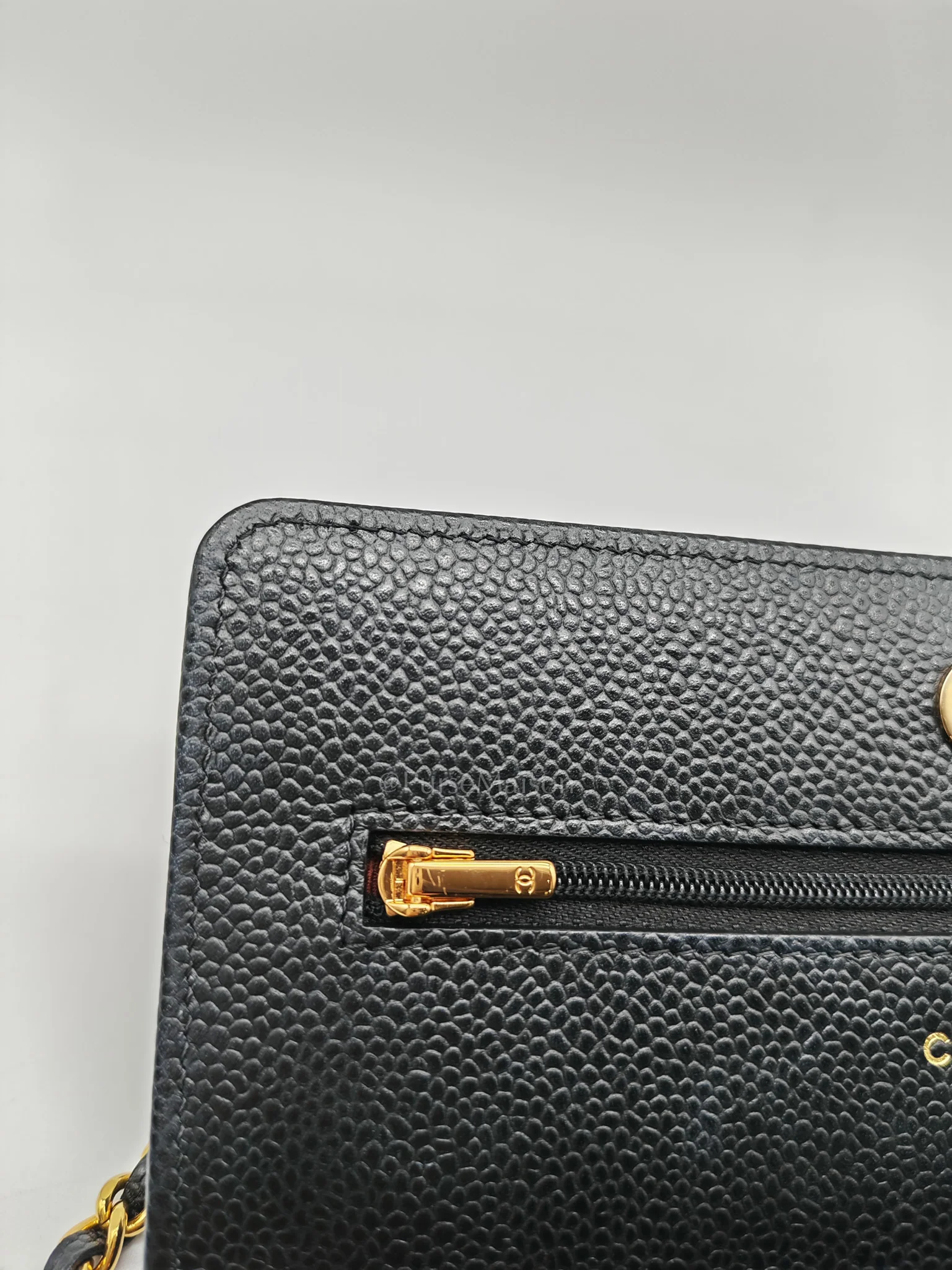 Chanel Classic Wallet on Chain in Black Quilted Caviar Leather and Gold Hardware Microchip - Image 16