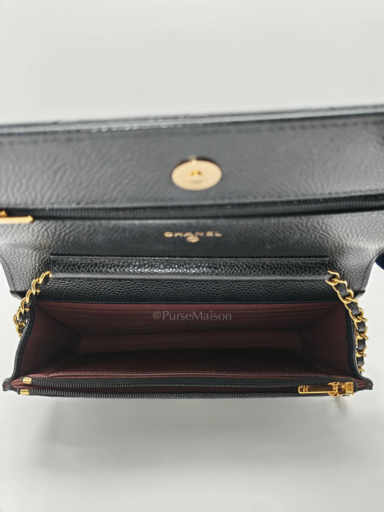 Chanel Classic Wallet on Chain in Black Quilted Caviar Leather and Gold Hardware Microchip - Image 19