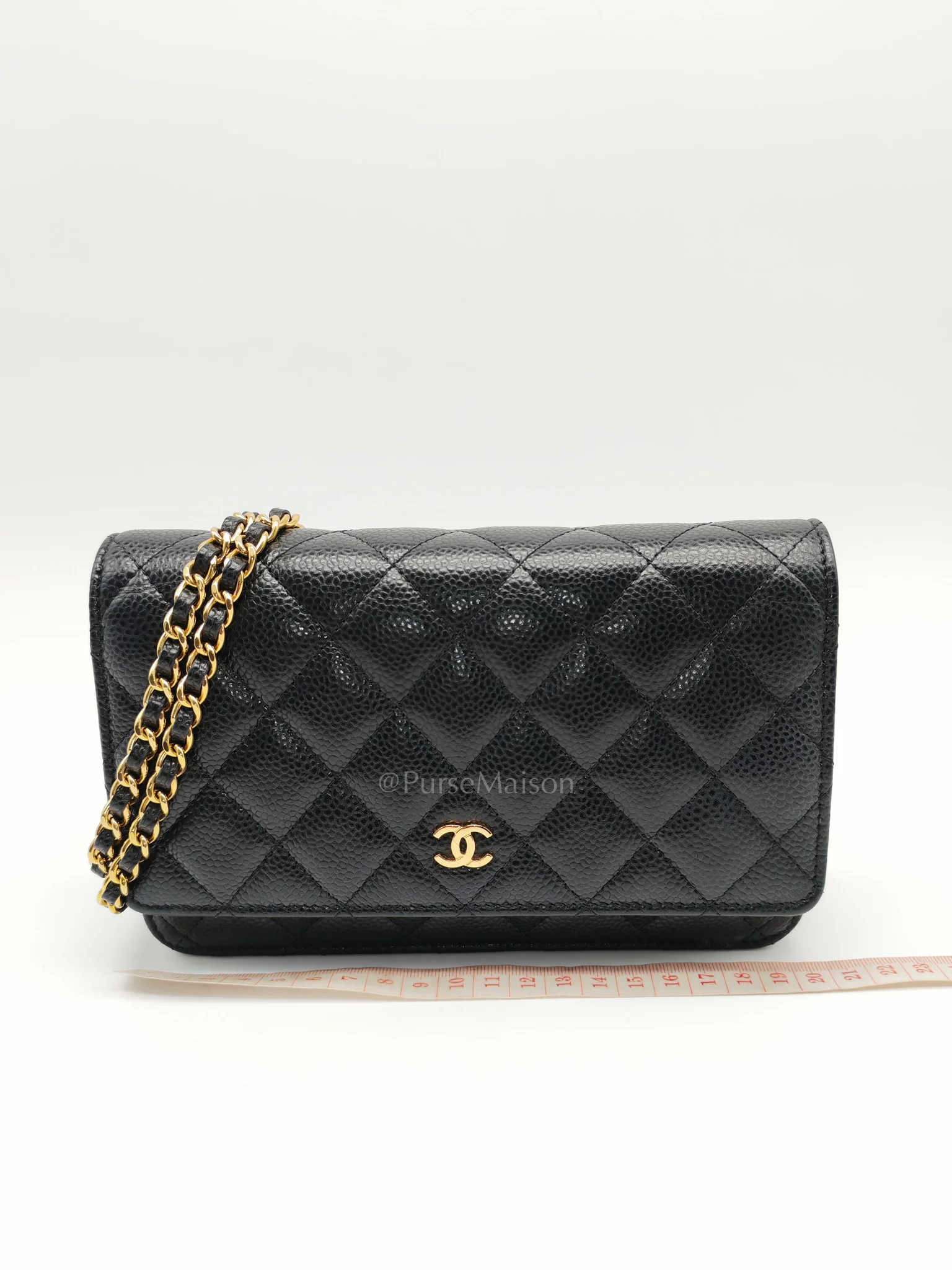 Chanel Classic Wallet on Chain in Black Quilted Caviar Leather and Gold Hardware Microchip - Image 23