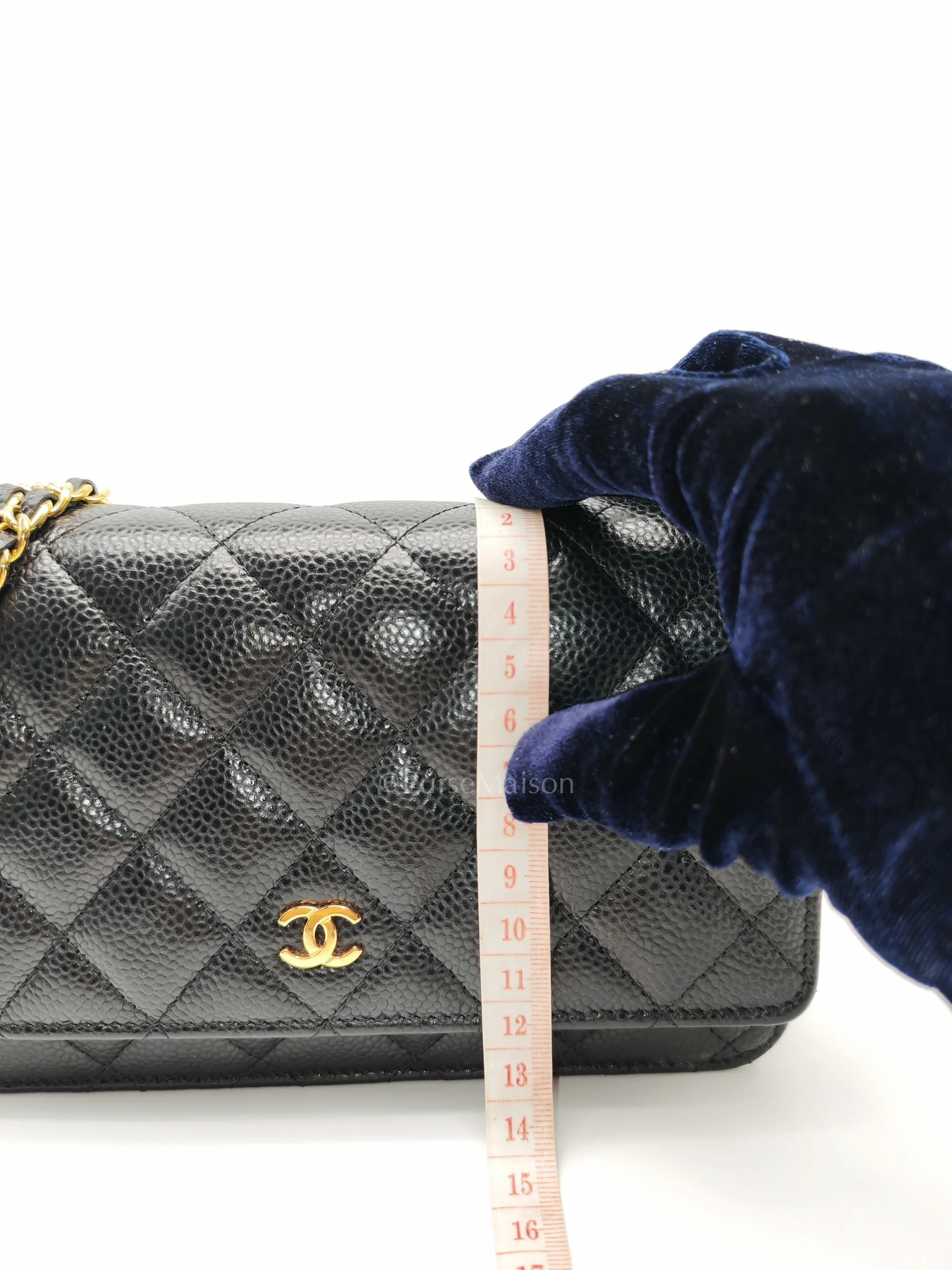 Chanel Classic Wallet on Chain in Black Quilted Caviar Leather and Gold Hardware Microchip - Image 24