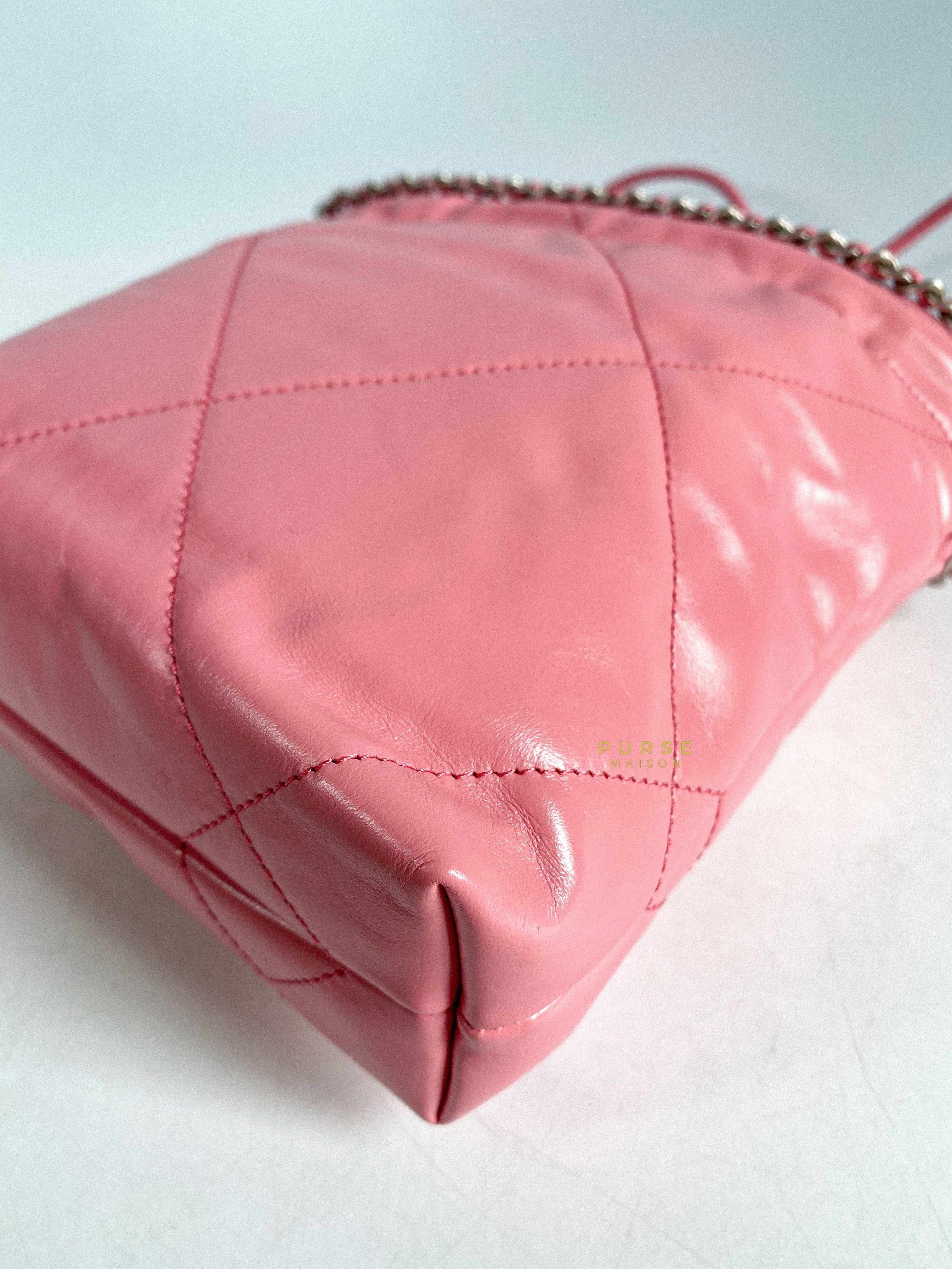 Chanel Chanel Mini 22 Pink Shiny Calfskin in Silver Hardware (Microchip) - Image 10