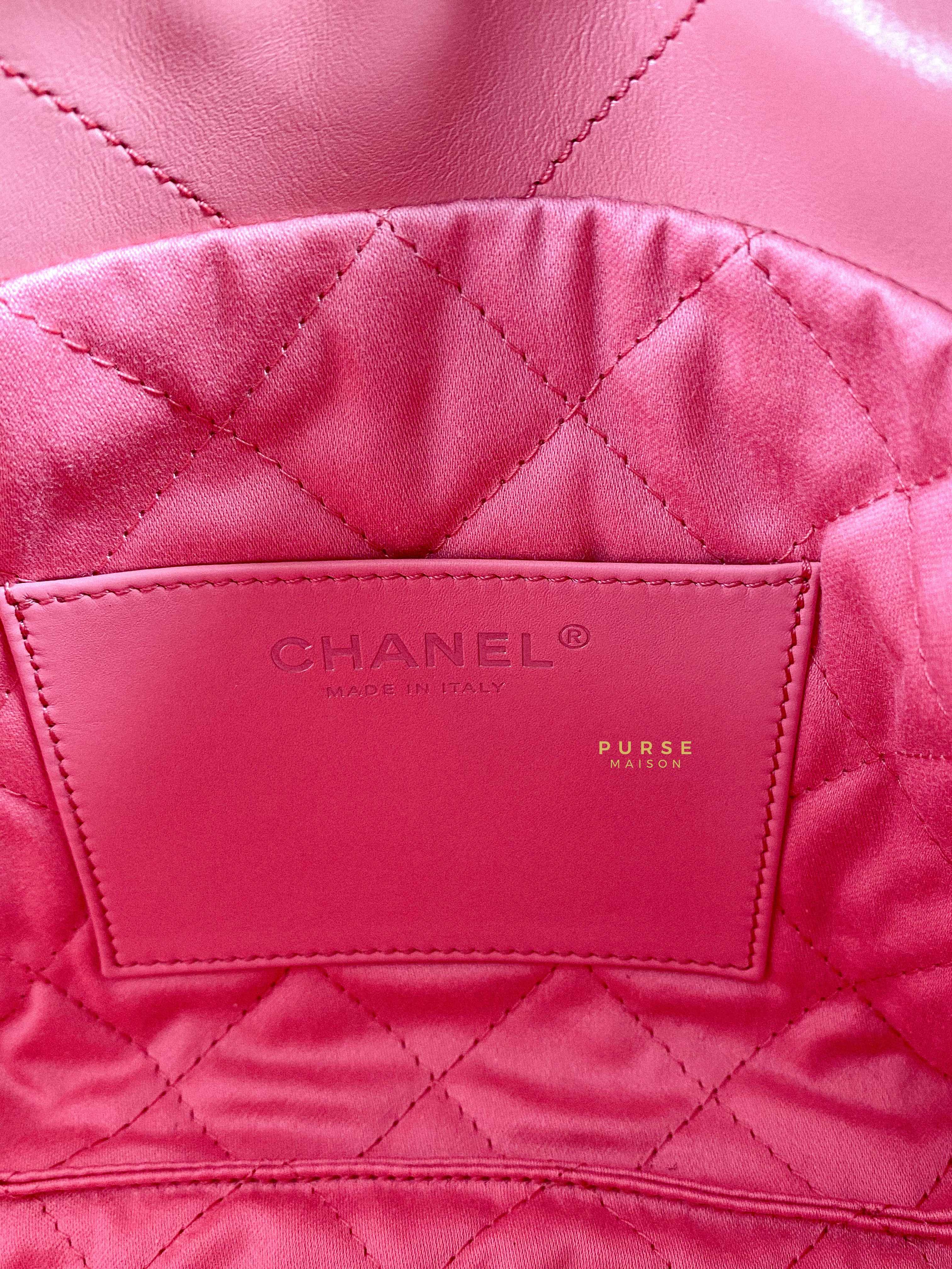 Chanel Chanel Mini 22 Pink Shiny Calfskin in Silver Hardware (Microchip) - Image 12
