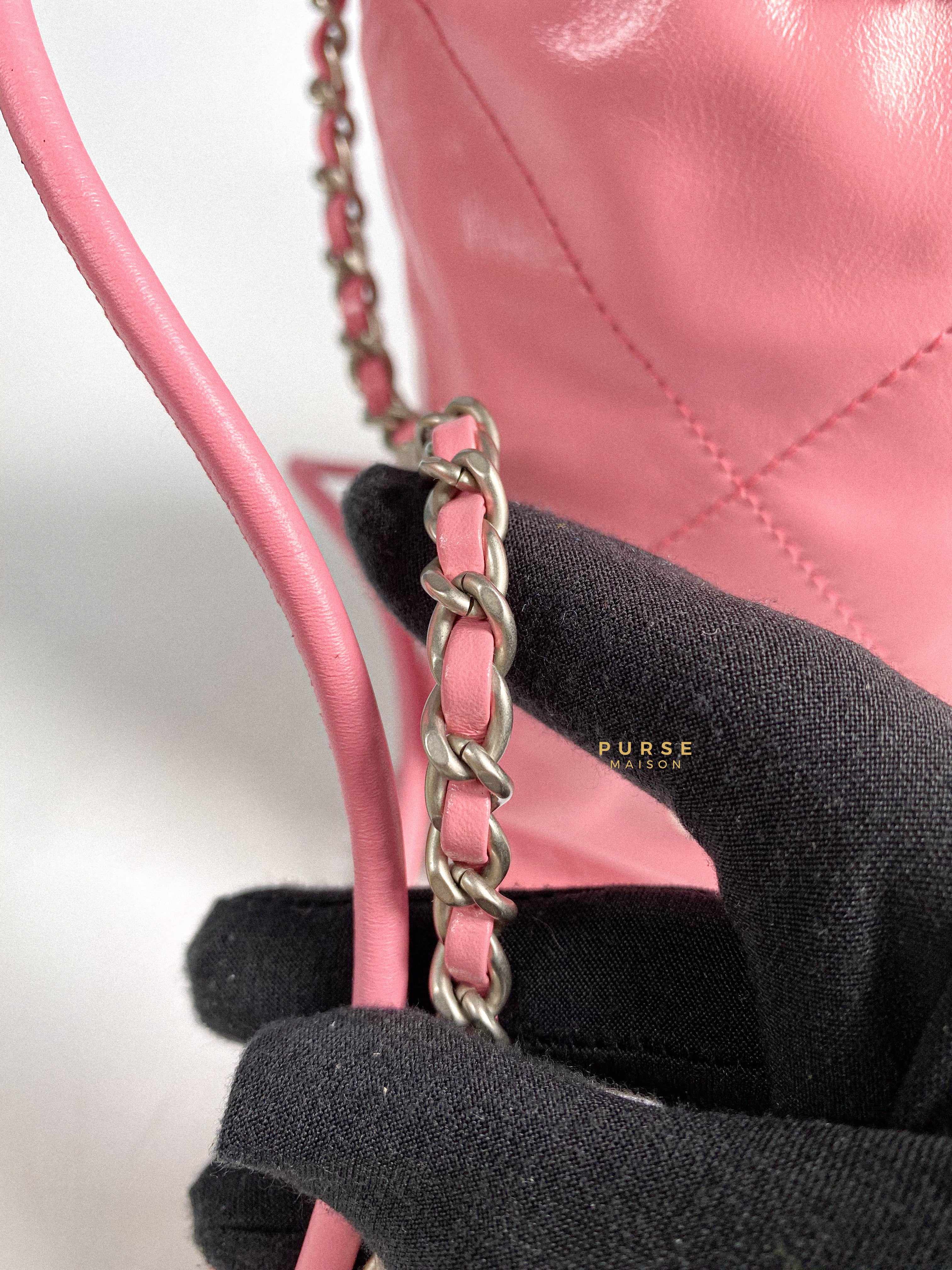 Chanel Chanel Mini 22 Pink Shiny Calfskin in Silver Hardware (Microchip) - Image 15