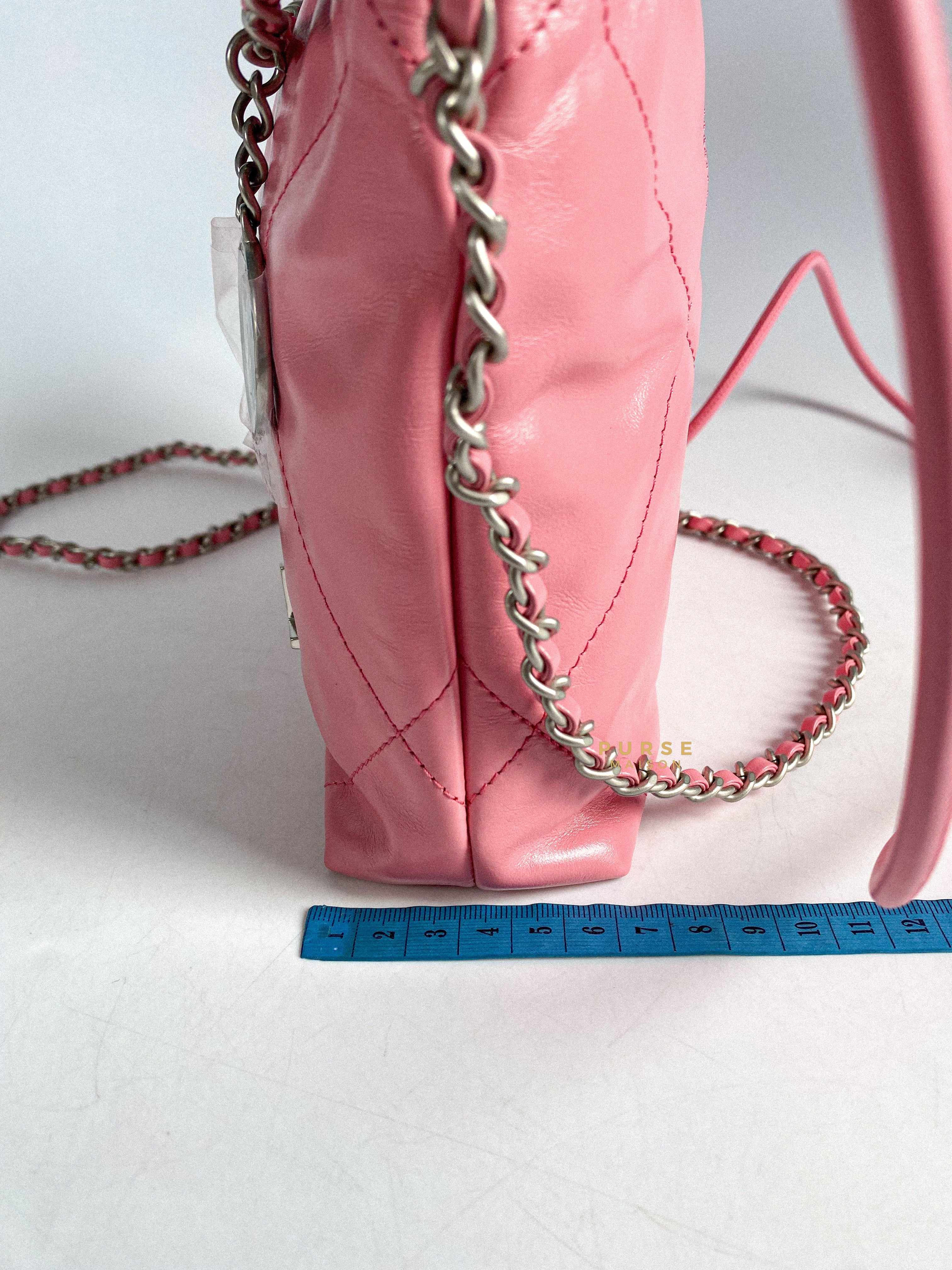 Chanel Chanel Mini 22 Pink Shiny Calfskin in Silver Hardware (Microchip) - Image 20