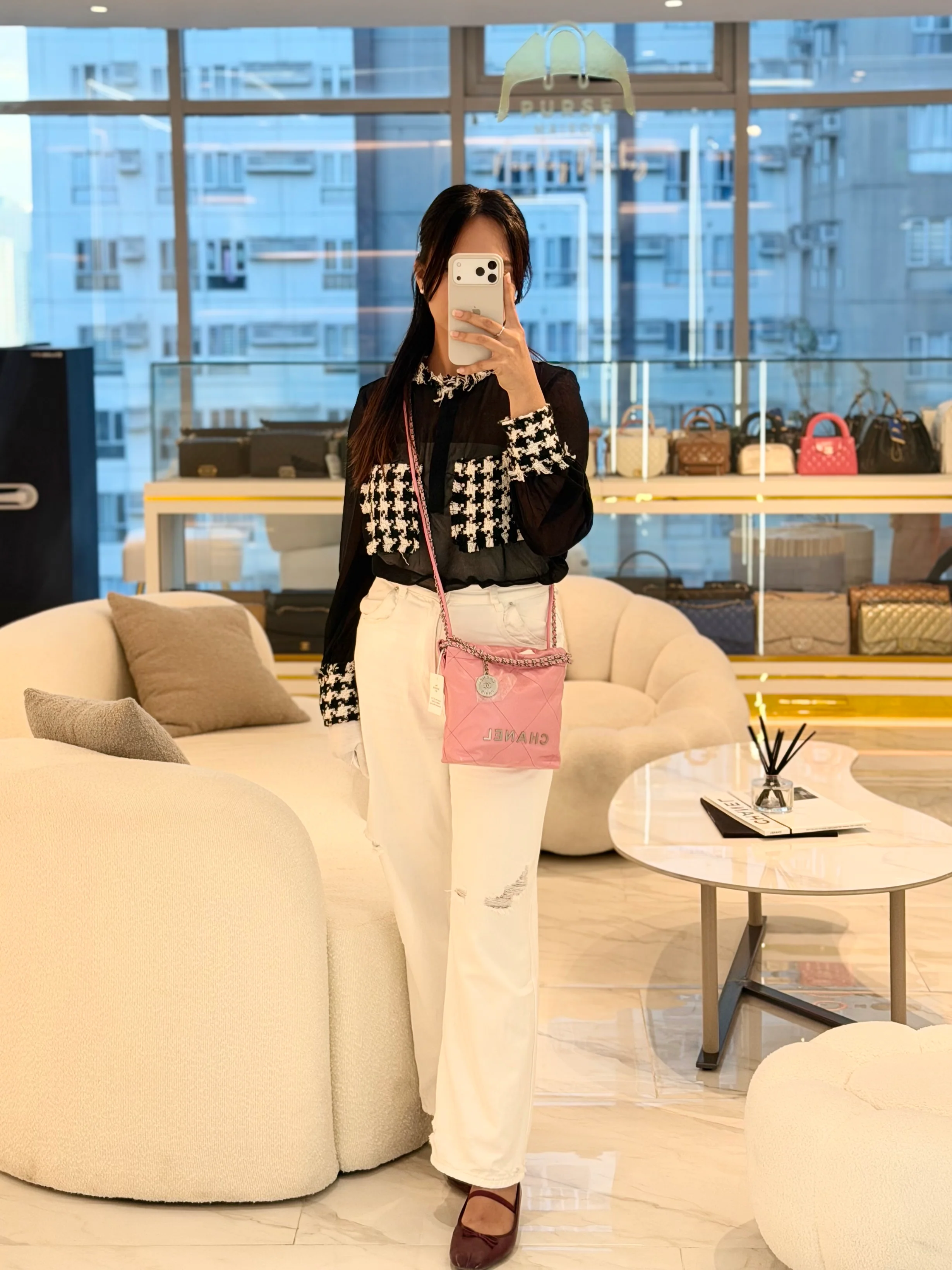 Chanel Chanel Mini 22 Pink Shiny Calfskin in Silver Hardware (Microchip) - Image 22
