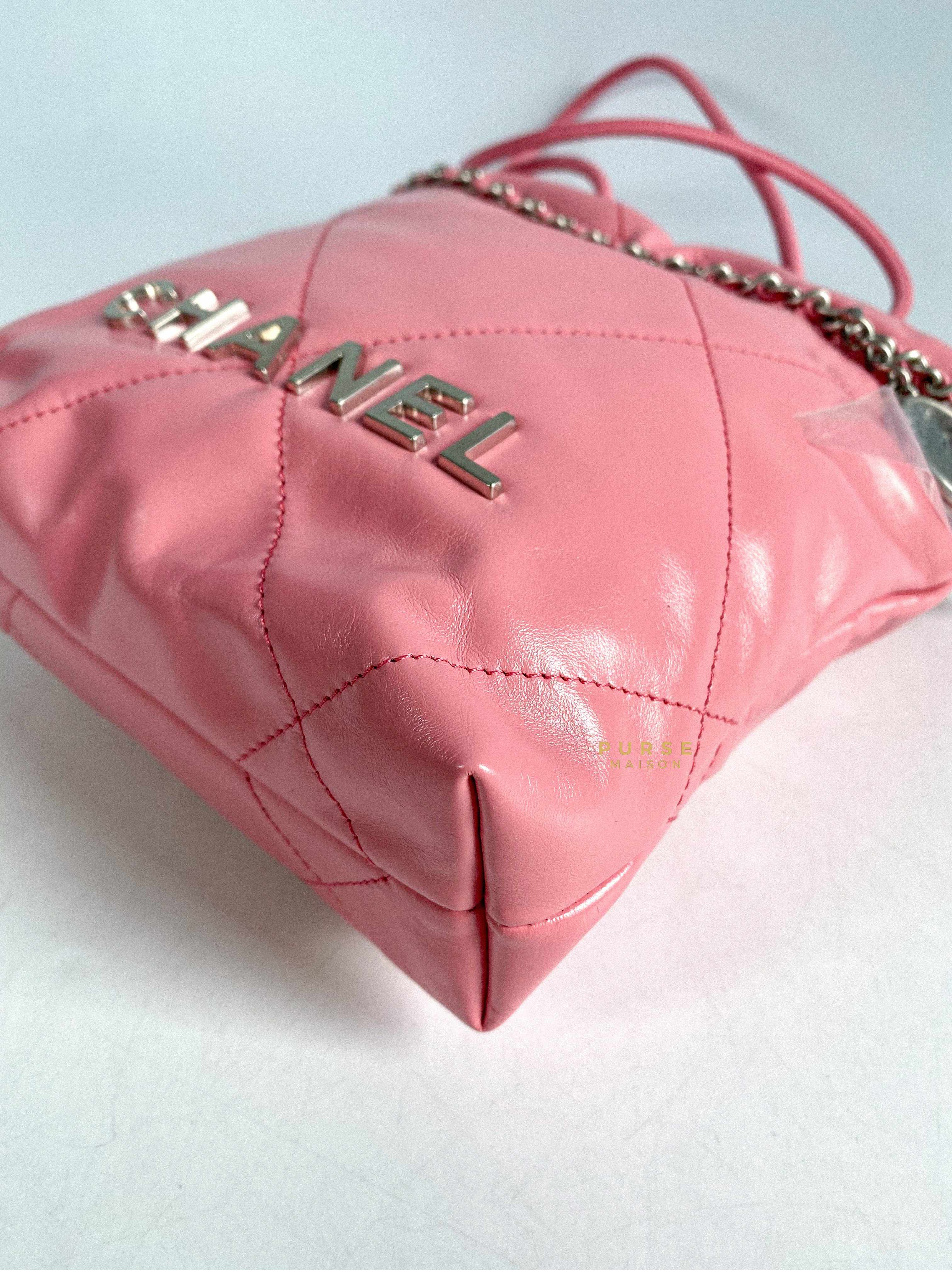 Chanel Chanel Mini 22 Pink Shiny Calfskin in Silver Hardware (Microchip) - Image 8