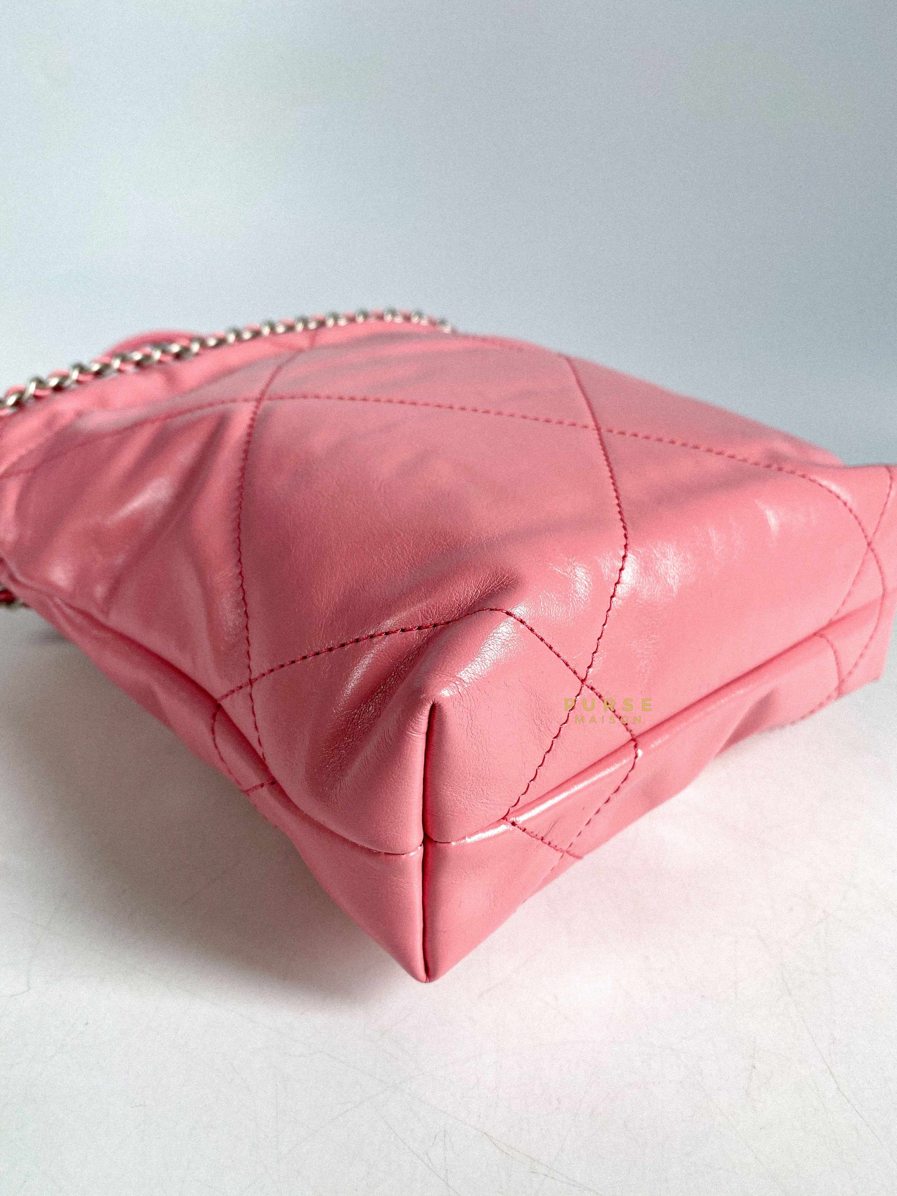 Chanel Chanel Mini 22 Pink Shiny Calfskin in Silver Hardware (Microchip) - Image 9