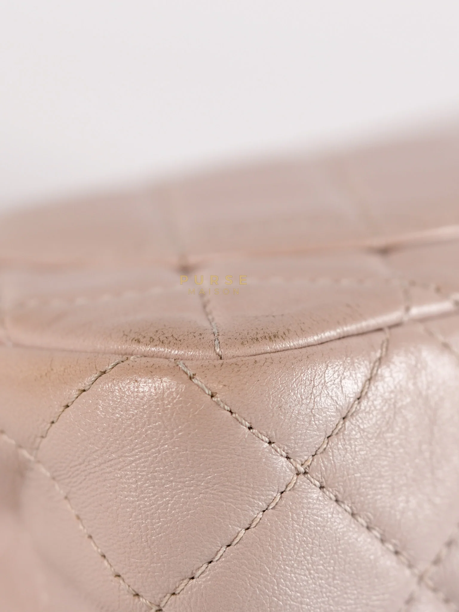 Chanel Mini Rectangle Pearl Crush in Light Purplish Gray Lambskin Leather and Aged Gold Hardware (Microchip) - Image 10
