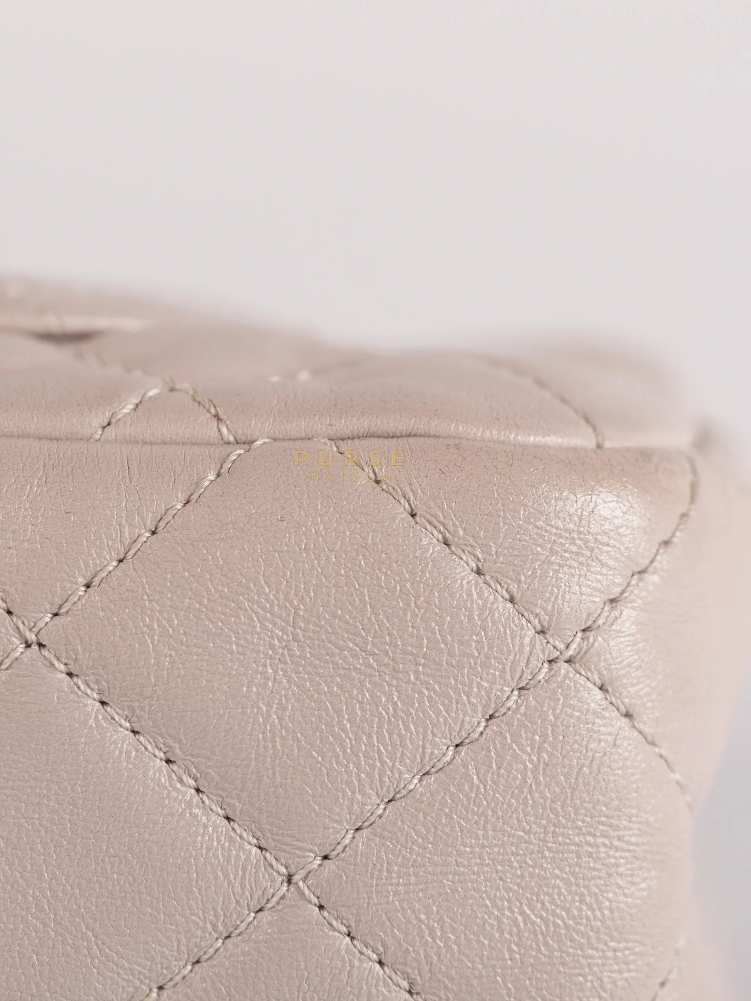 Chanel Mini Rectangle Pearl Crush in Light Purplish Gray Lambskin Leather and Aged Gold Hardware (Microchip) - Image 11