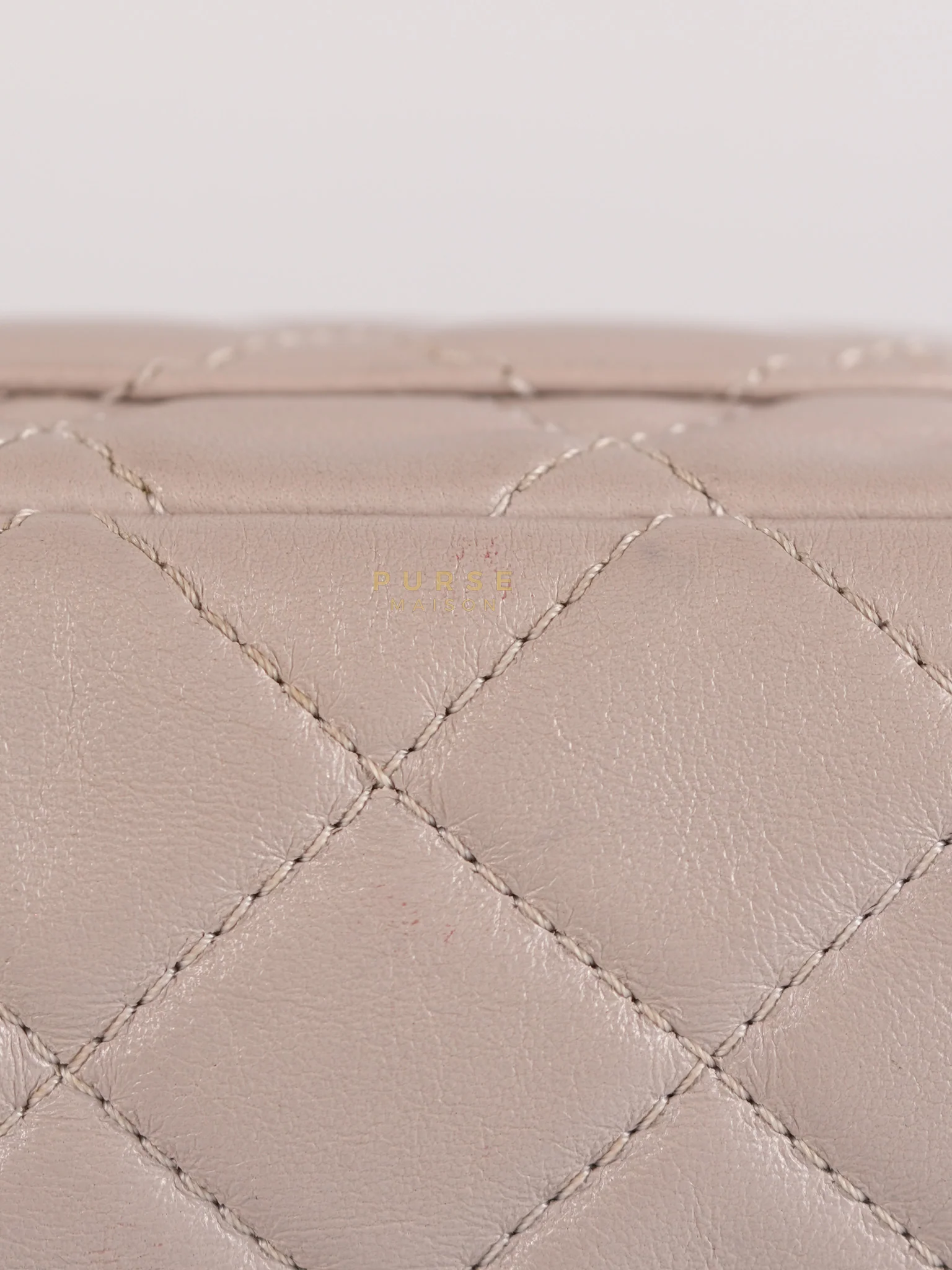Chanel Mini Rectangle Pearl Crush in Light Purplish Gray Lambskin Leather and Aged Gold Hardware (Microchip) - Image 12