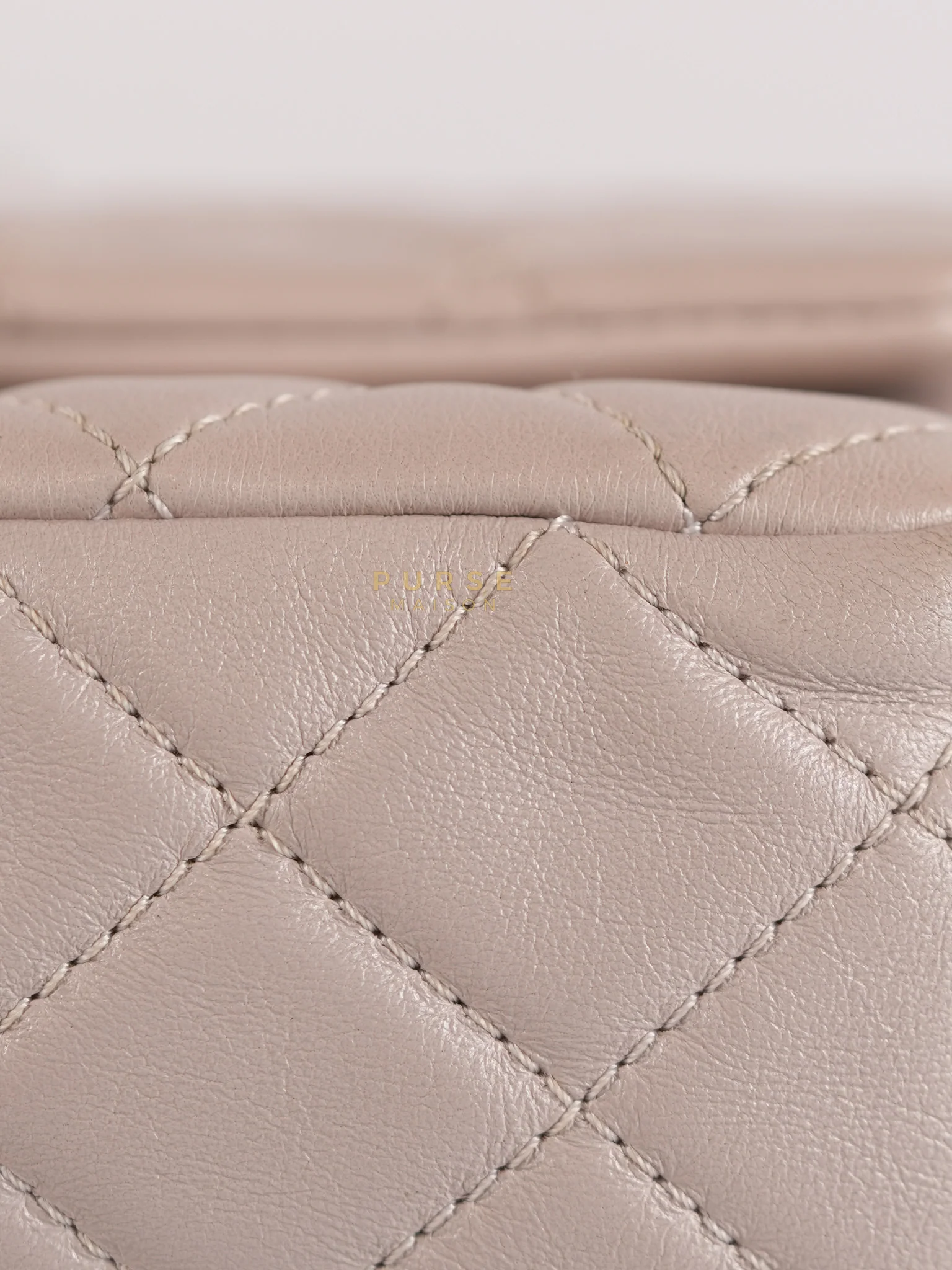 Chanel Mini Rectangle Pearl Crush in Light Purplish Gray Lambskin Leather and Aged Gold Hardware (Microchip) - Image 13