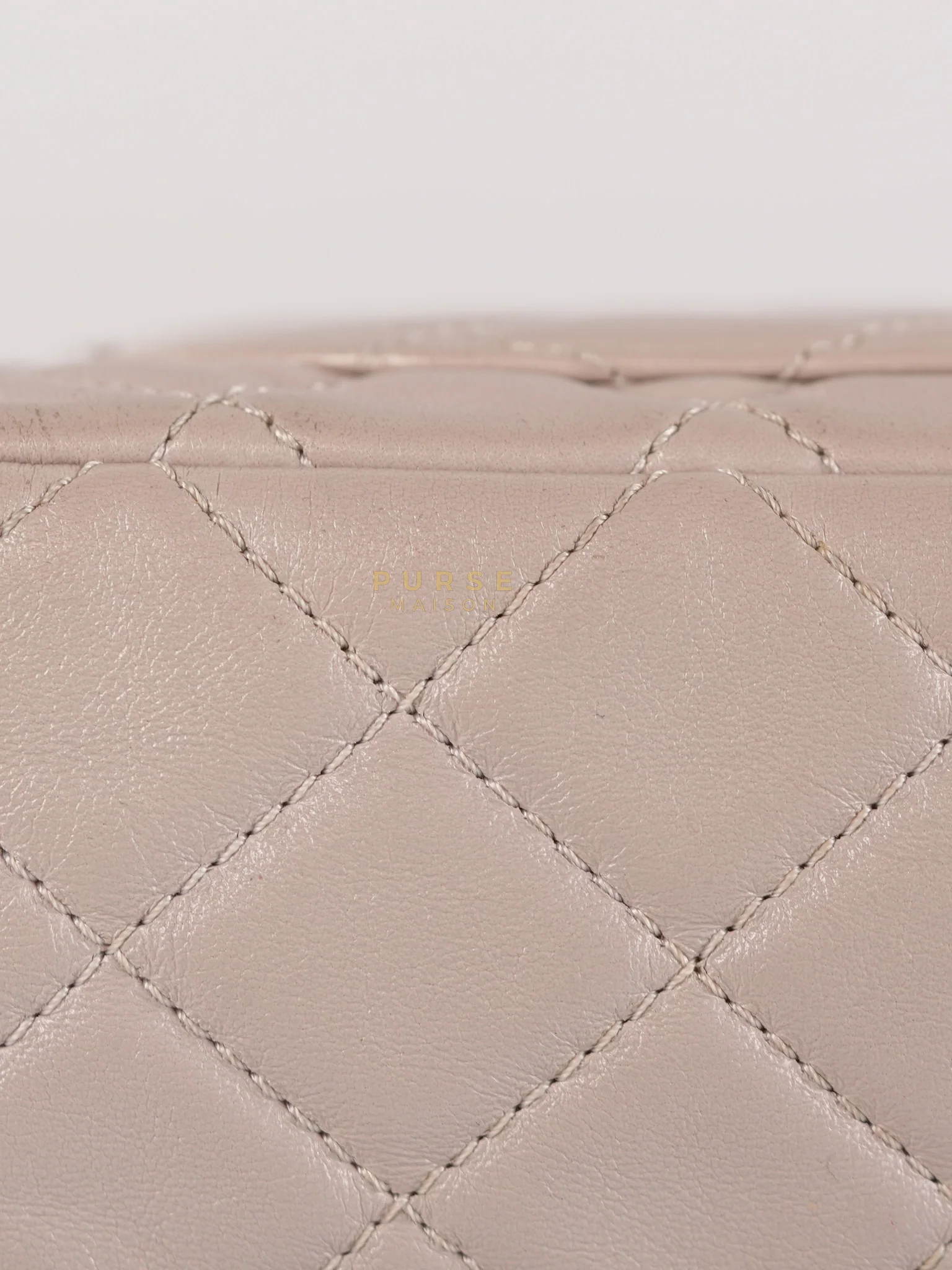 Chanel Mini Rectangle Pearl Crush in Light Purplish Gray Lambskin Leather and Aged Gold Hardware (Microchip) - Image 14