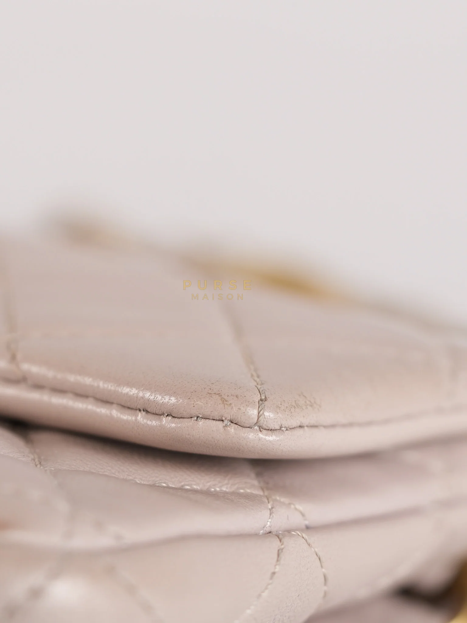 Chanel Mini Rectangle Pearl Crush in Light Purplish Gray Lambskin Leather and Aged Gold Hardware (Microchip) - Image 19