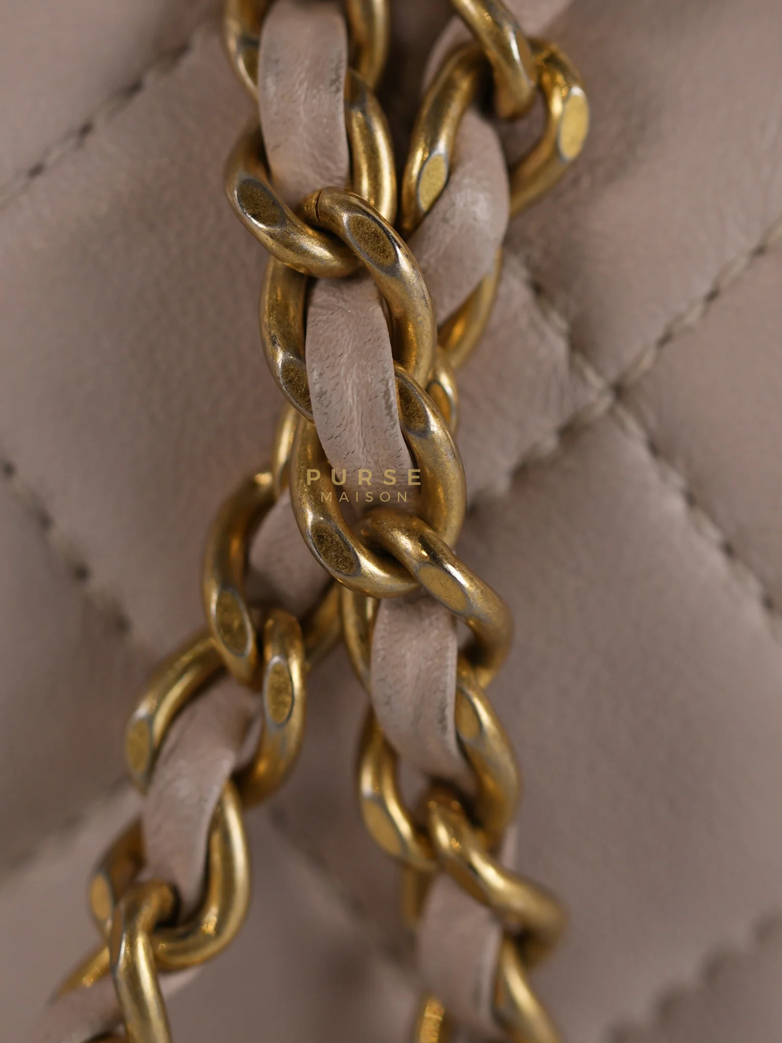 Chanel Mini Rectangle Pearl Crush in Light Purplish Gray Lambskin Leather and Aged Gold Hardware (Microchip) - Image 35